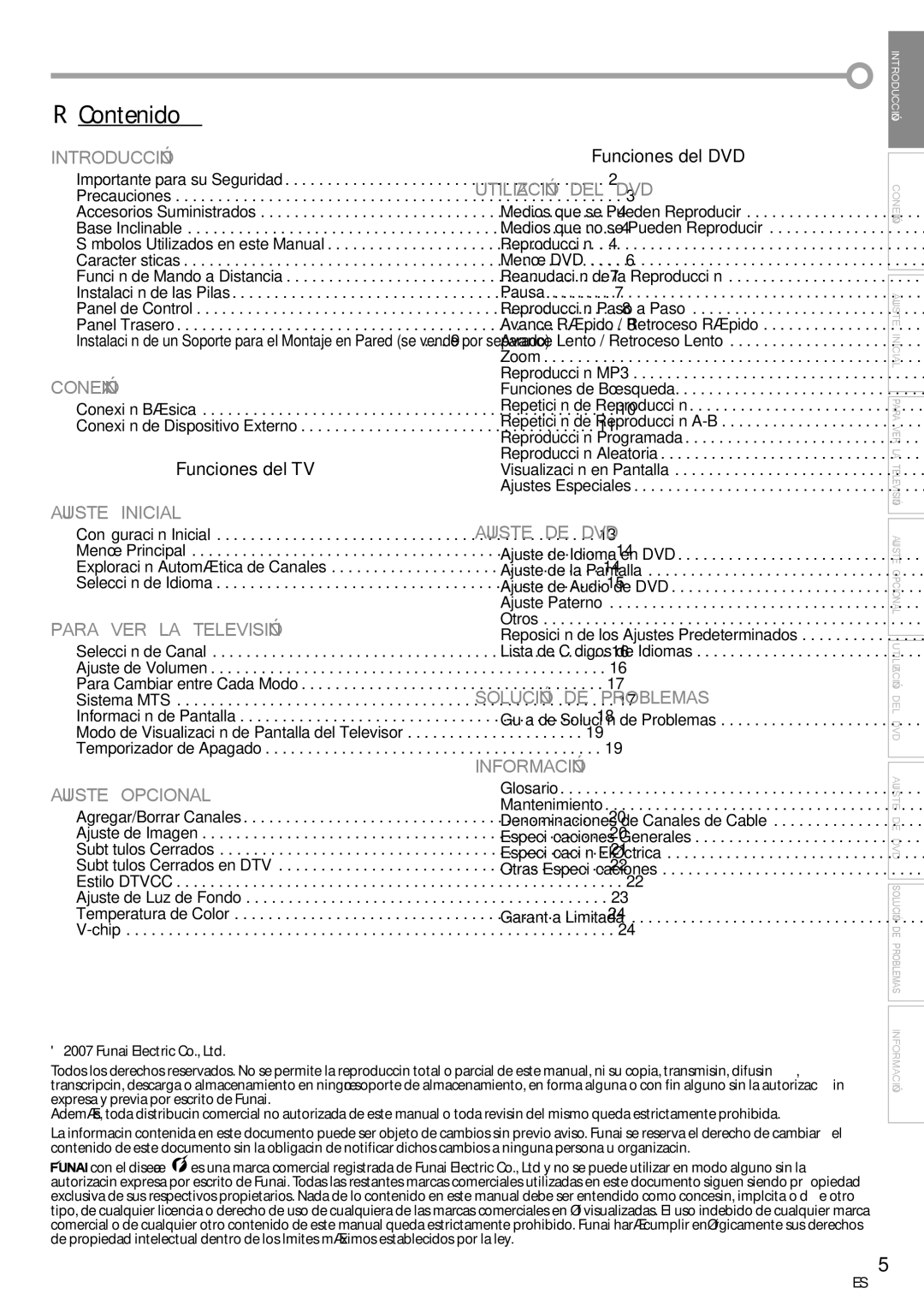 Sylvania ld155sl8 owner manual Introducción, Contenido 