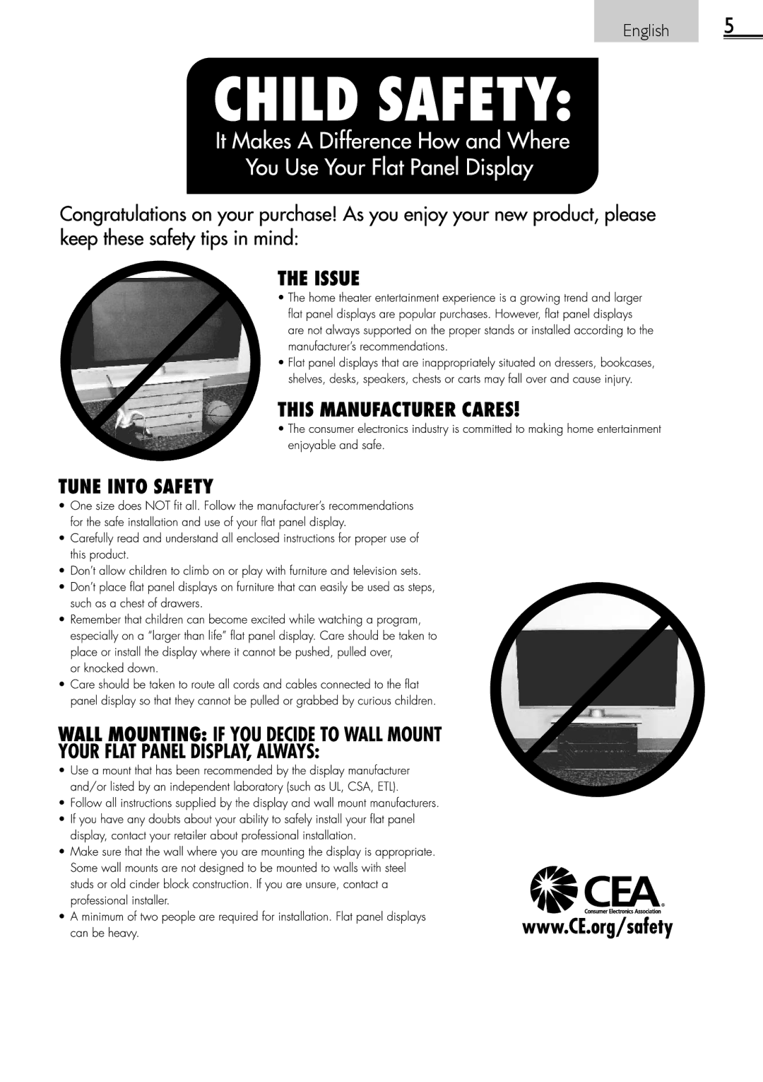 Sylvania LD190552 owner manual Child Safety 