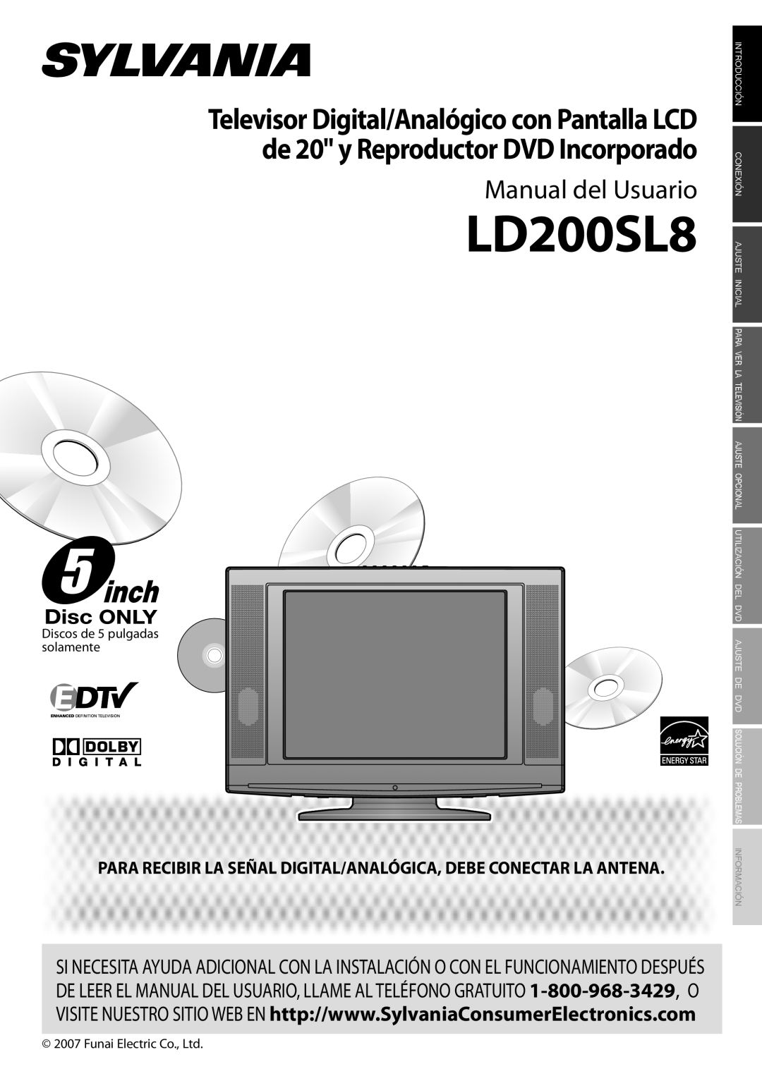 Sylvania LD200SL8 owner manual Manual del Usuario, Para Recibir La Señal Digital/Analógica, Debe Conectar La Antena 