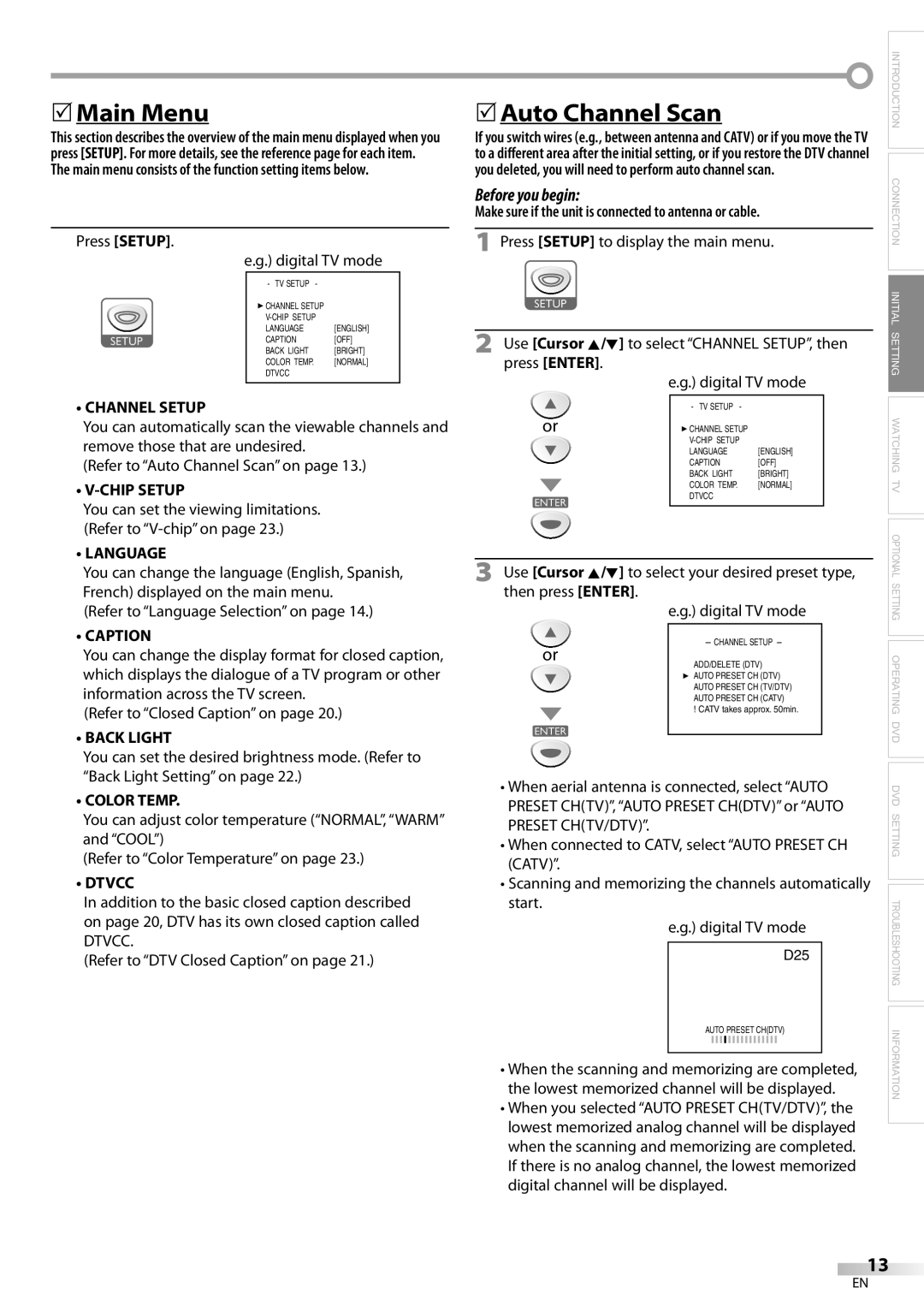 Sylvania LD200SL9 owner manual 5Main Menu 