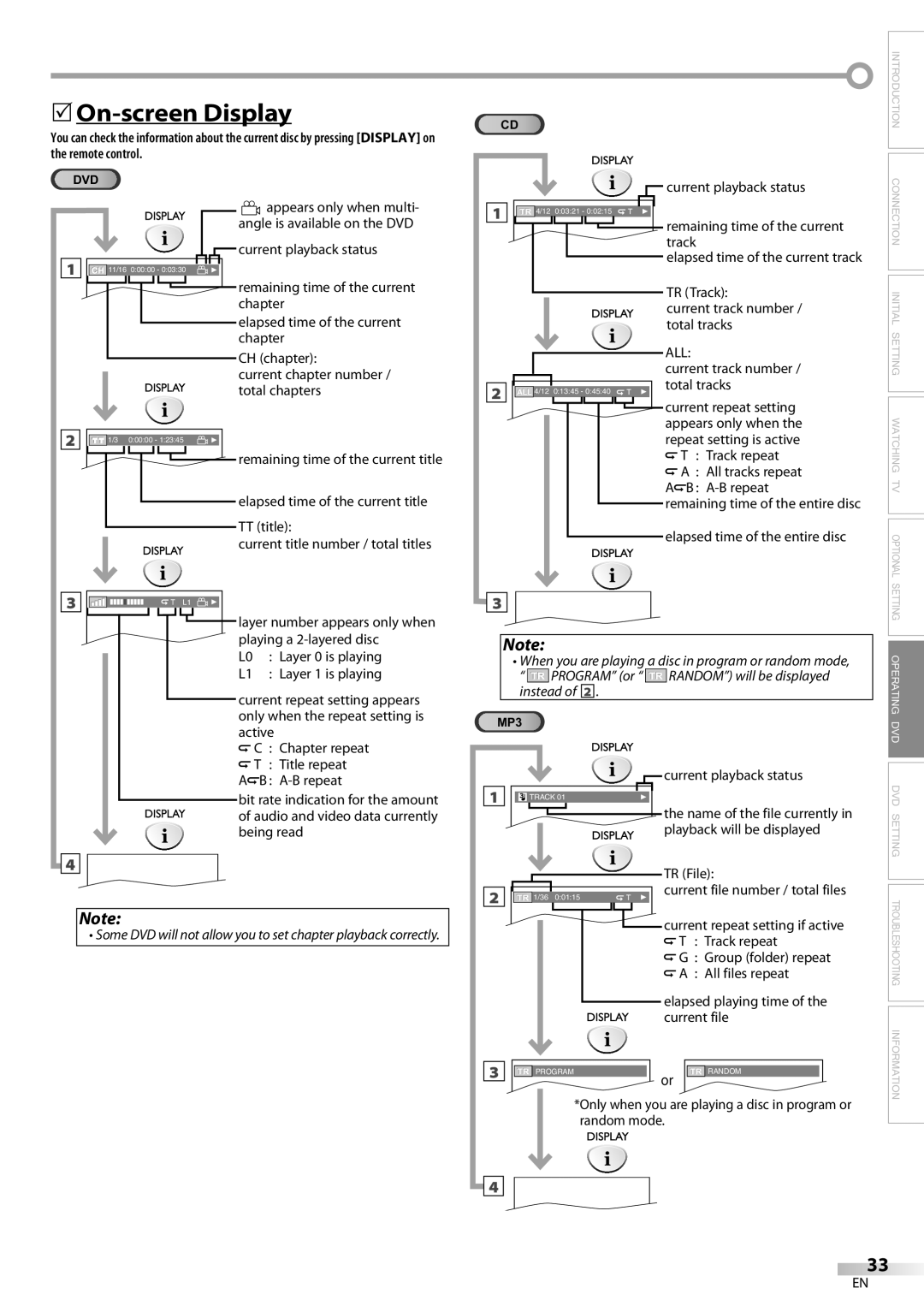 Sylvania LD200SL9 owner manual 5On-screen Display 