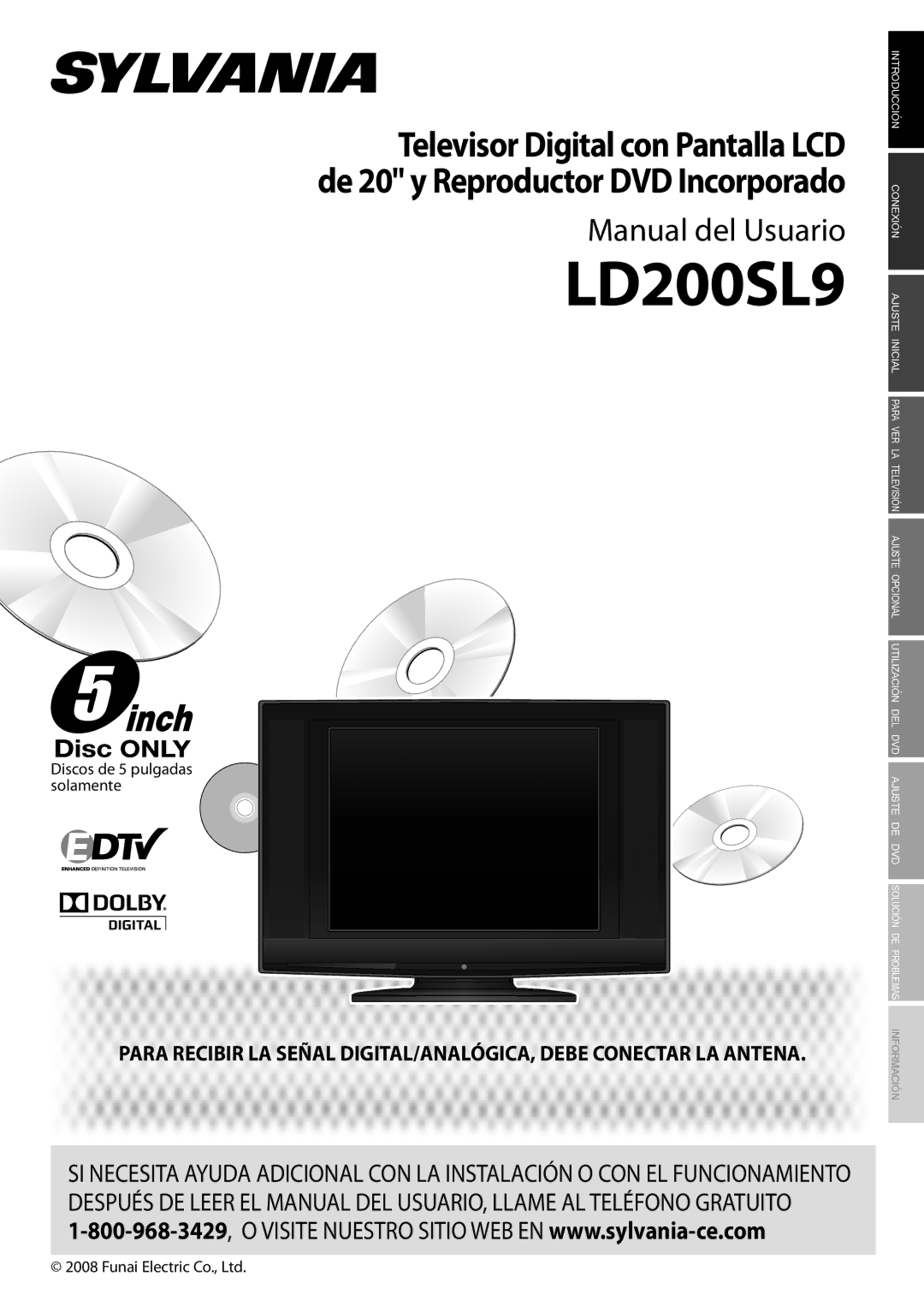 Sylvania LD200SL9 owner manual Discos de 5 pulgadas solamente 