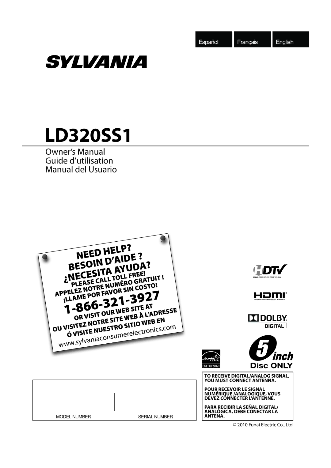 Sylvania A9DF1UH owner manual LD320SS1, Visitez 