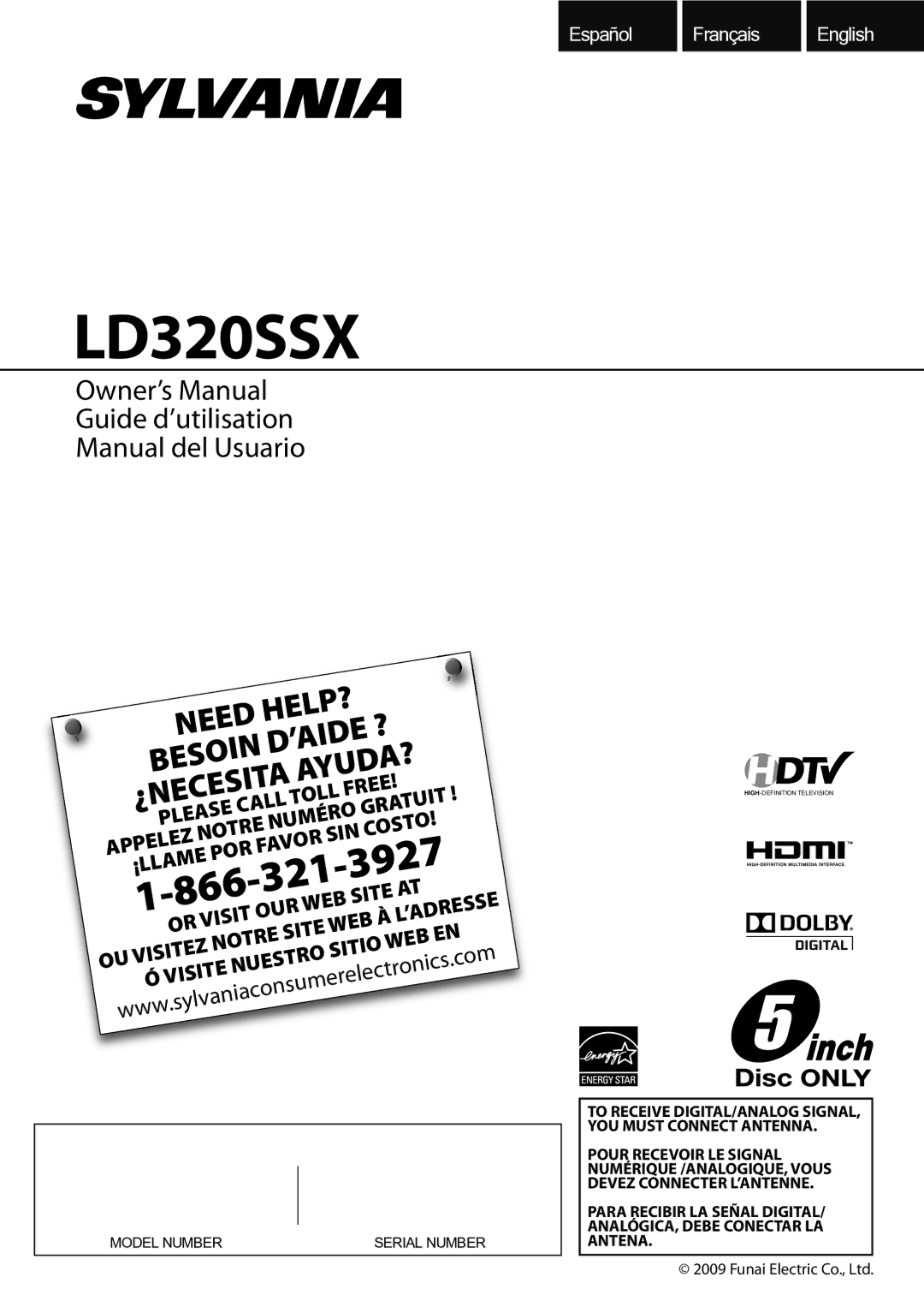 Sylvania LD320SSX owner manual 