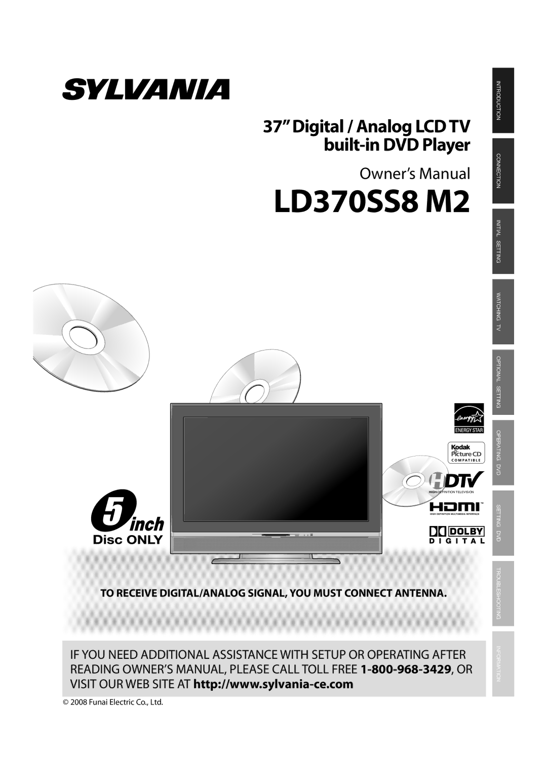 Sylvania owner manual LD370SS8 M2 