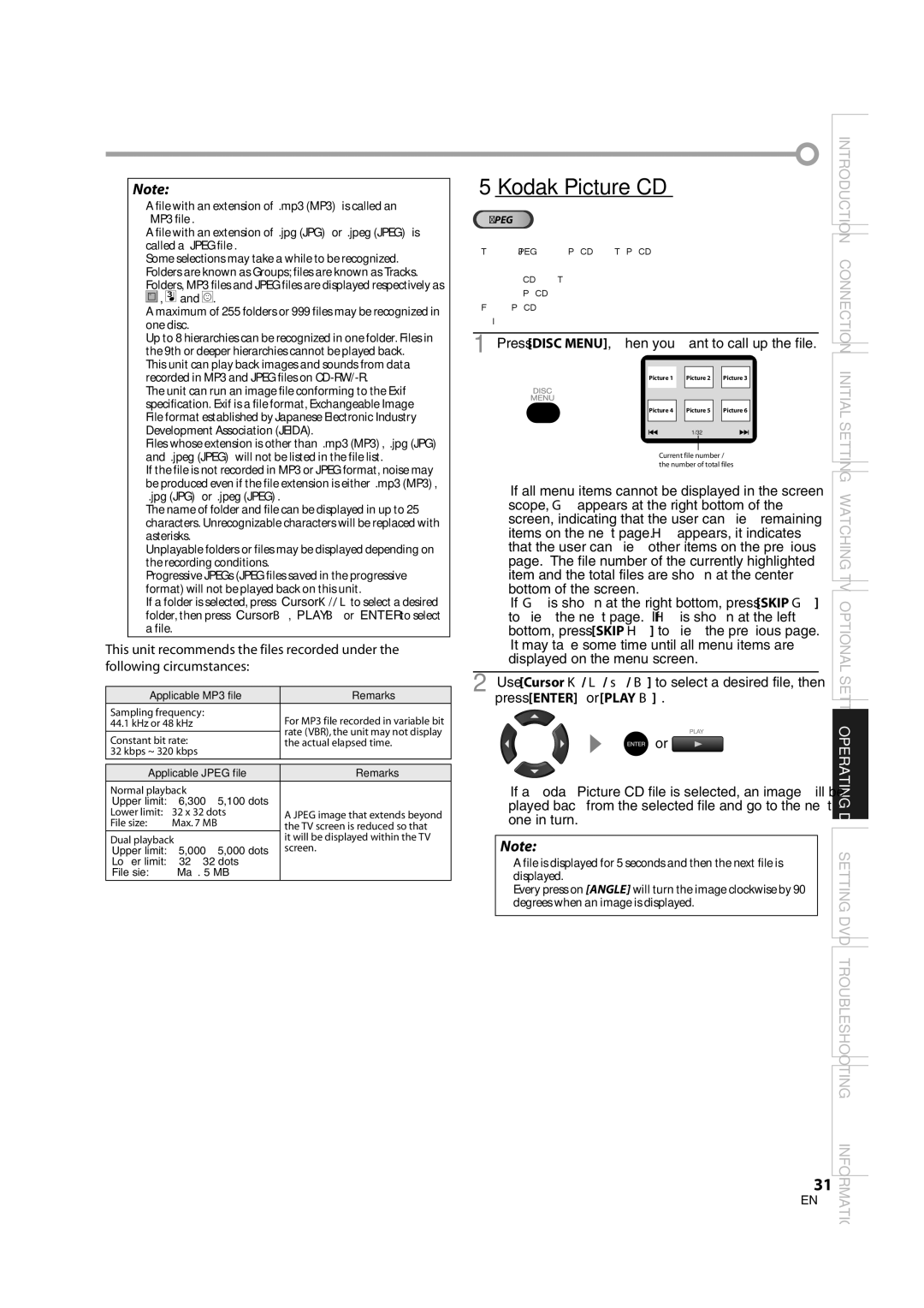 Sylvania LD370SS8 owner manual Kodak Picture CD, On the television set by playing back the Picture CD, Service of Kodak Inc 