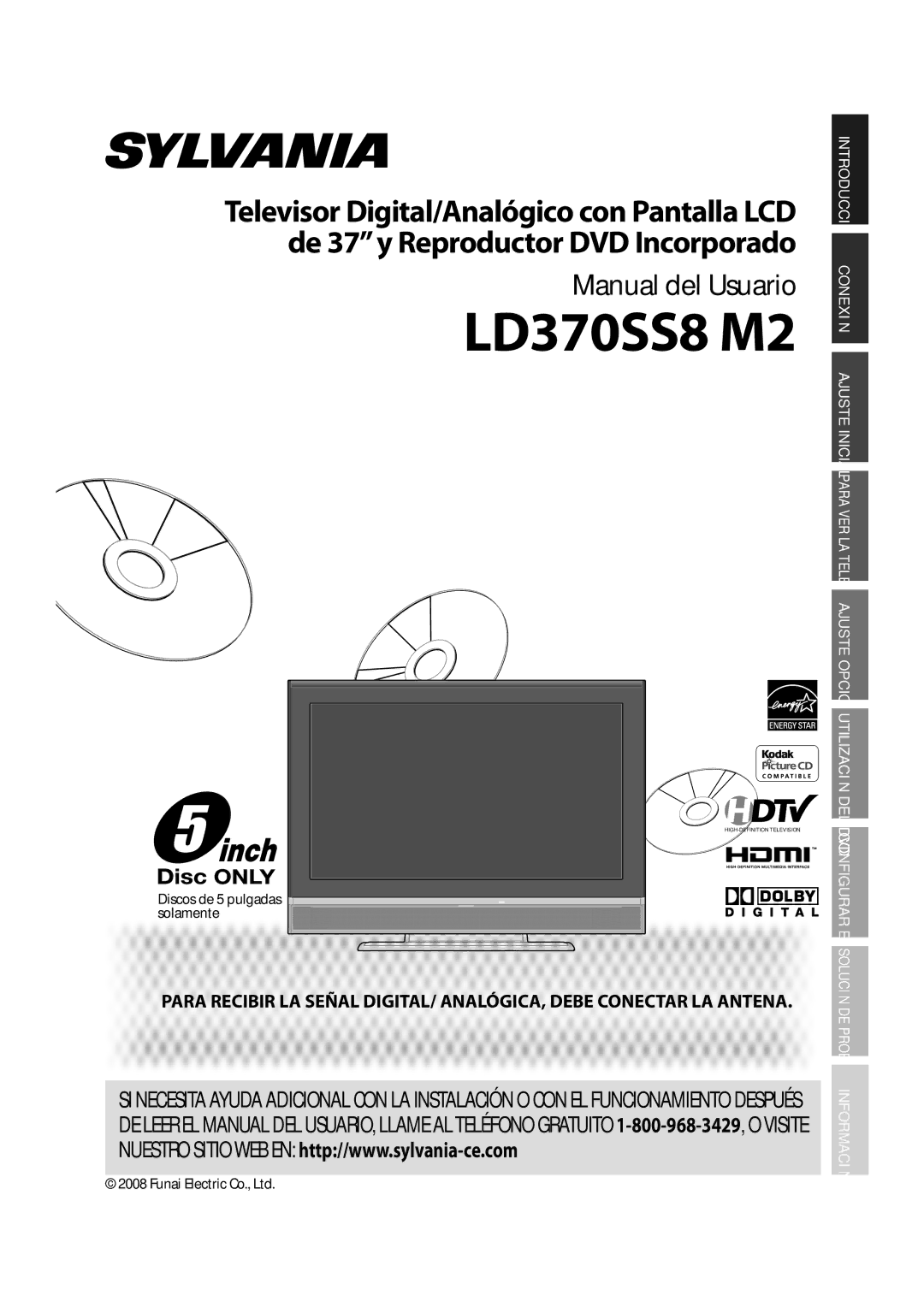 Sylvania LD370SS8 owner manual Manual del Usuario 