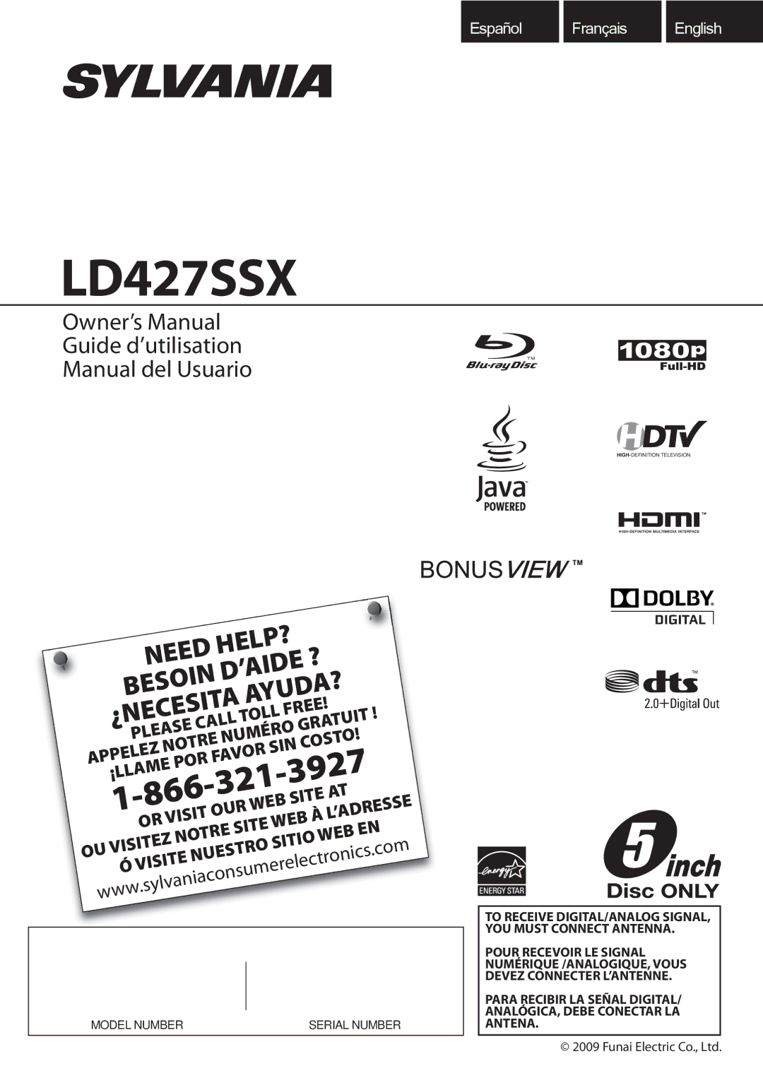 Sylvania LD427SSX owner manual 