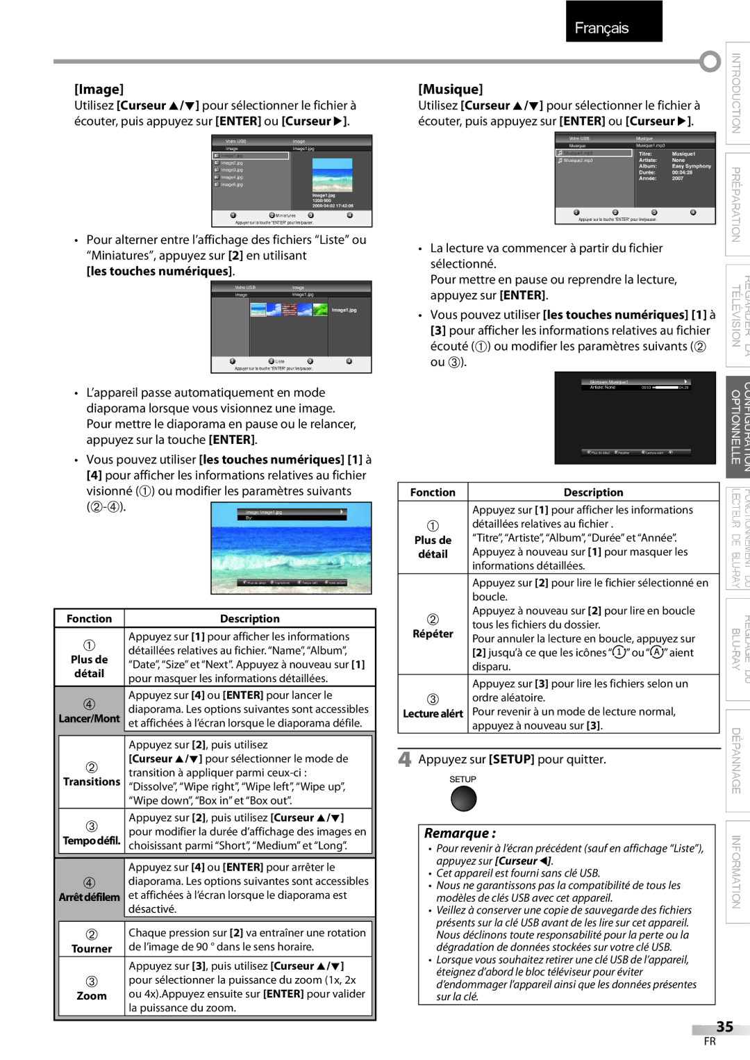 Sylvania LD427SSX owner manual Image, Musique, Les touches numériques, Vous pouvez utiliser les touches numériques 1 à 