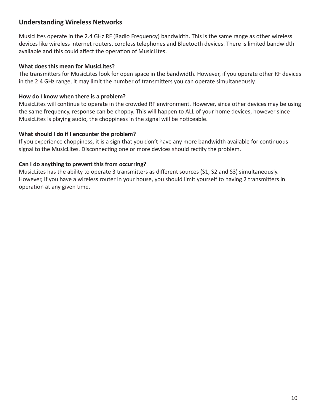 Sylvania ML-1 Understanding Wireless Networks, What does this mean for MusicLites?, How do I know when there is a problem? 