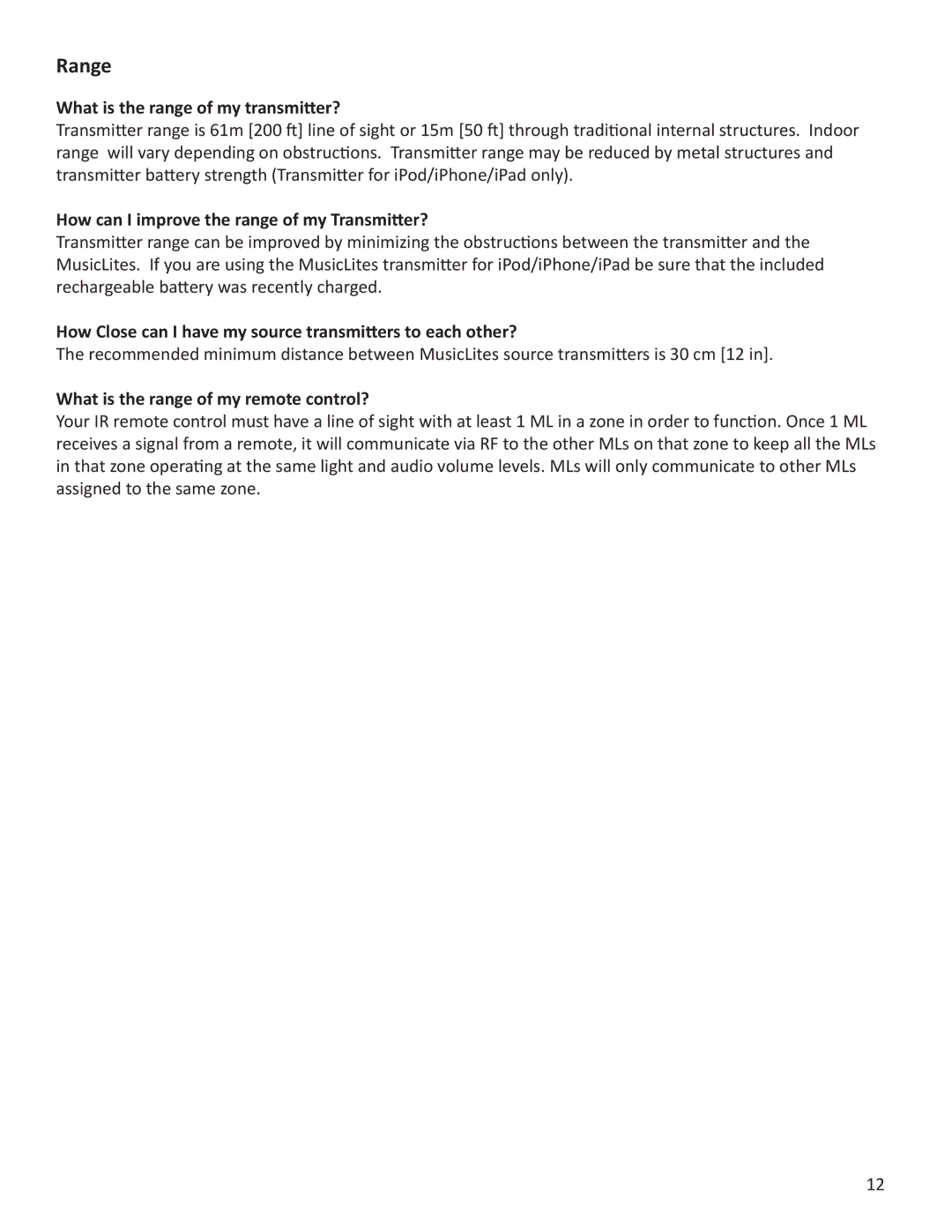 Sylvania ML-1 owner manual Range, What is the range of my transmitter?, How can I improve the range of my Transmitter? 