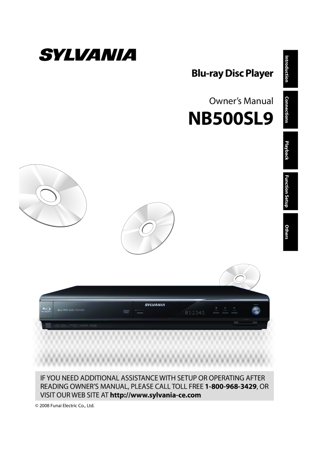 Sylvania NB500SL9 owner manual Introduction Connections Playback Function Setup Others 