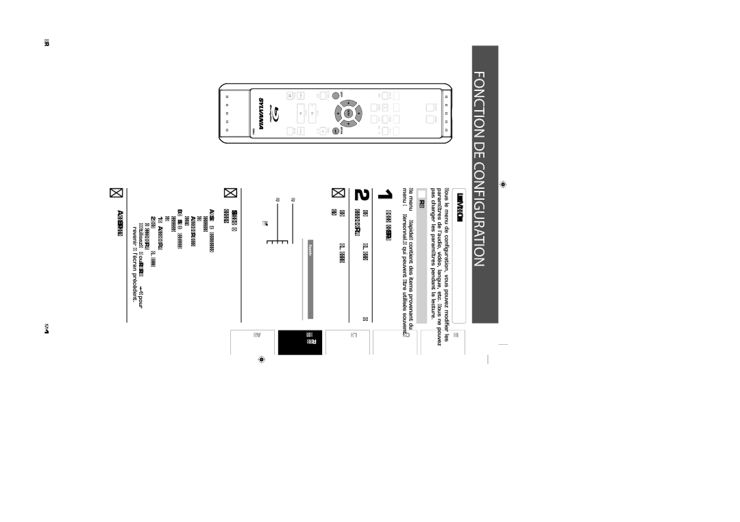 Sylvania NB500SL9 owner manual Fonction DE Configuration, ’utilisation du Menu de Configuration, Rapide 