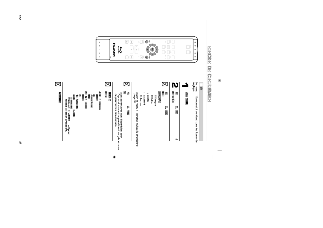 Sylvania NB500SL9 owner manual Fonction DE Configuration, Le menu Personnal. contient tous les items de réglage 