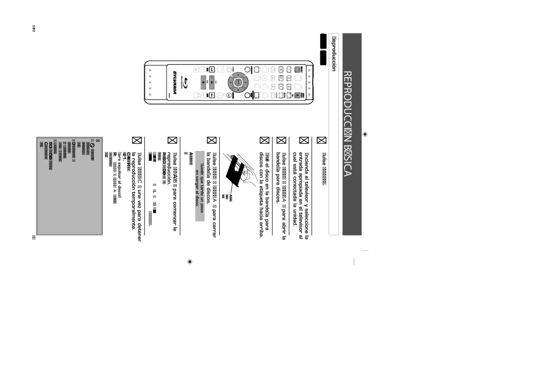 Sylvania NB500SL9 owner manual Reproducción Básica, Pulse Open / Close a para abrir la bandeja para discos 