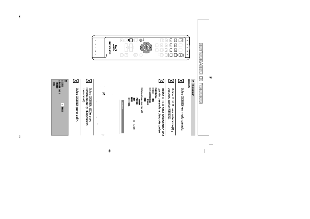 Sylvania NB500SL9 owner manual Inicializar, Instalación, Dispositivo memoria 