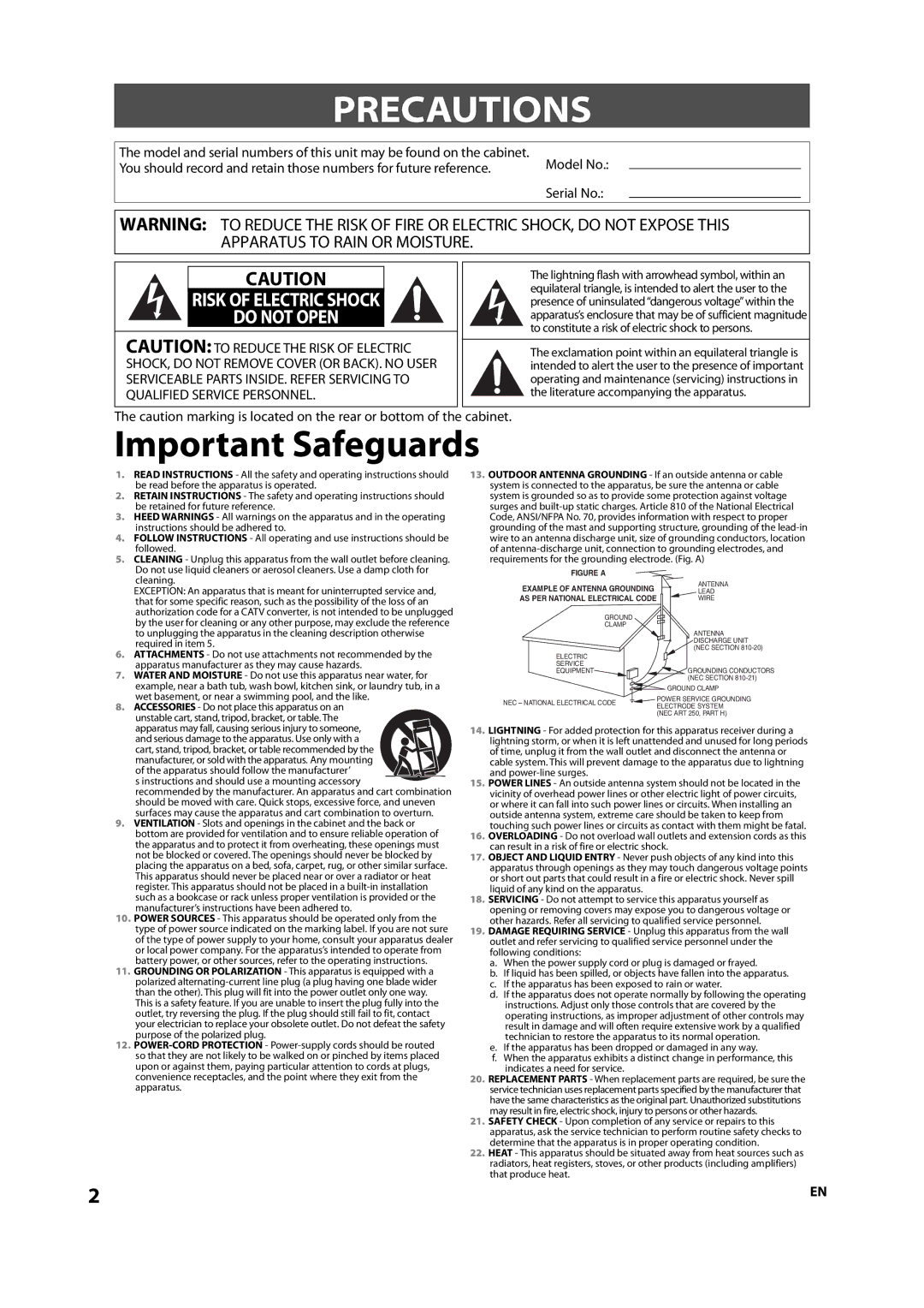 Sylvania NB501SL9 owner manual Precautions, Do not Open 