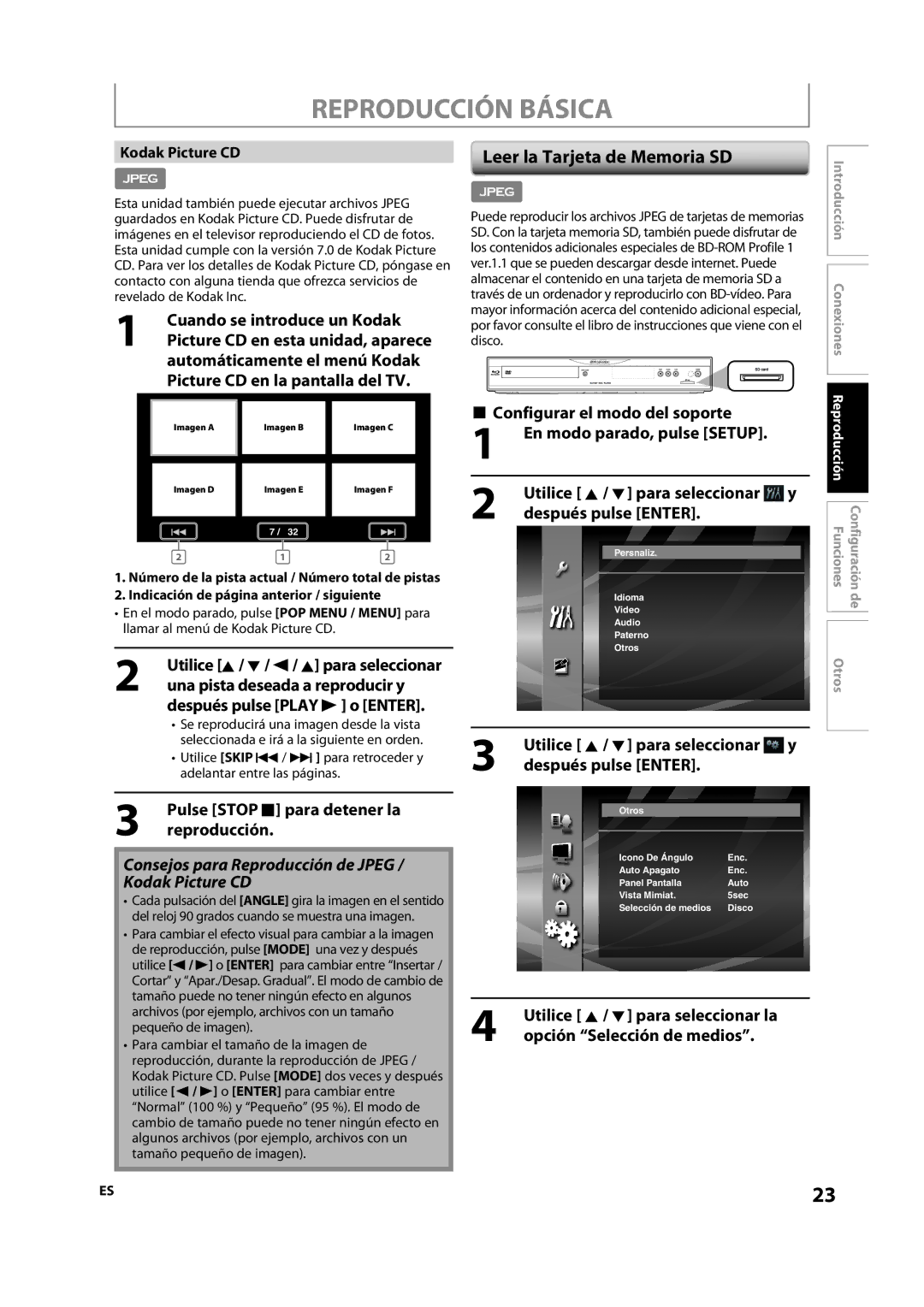 Sylvania NB501SL9 owner manual Leer la Tarjeta de Memoria SD, Pulse Stop C para detener la reproducción 