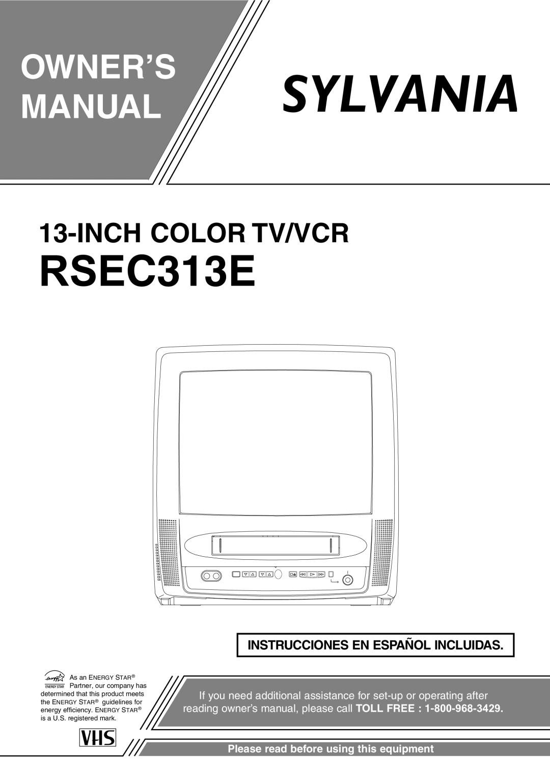 Sylvania RSEC313E owner manual Sylvania 