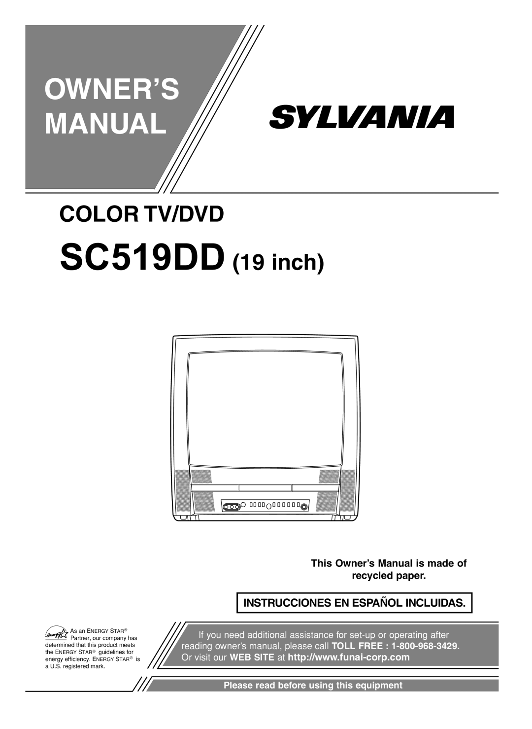 Sylvania SC519DD owner manual OWNER’S Manual 