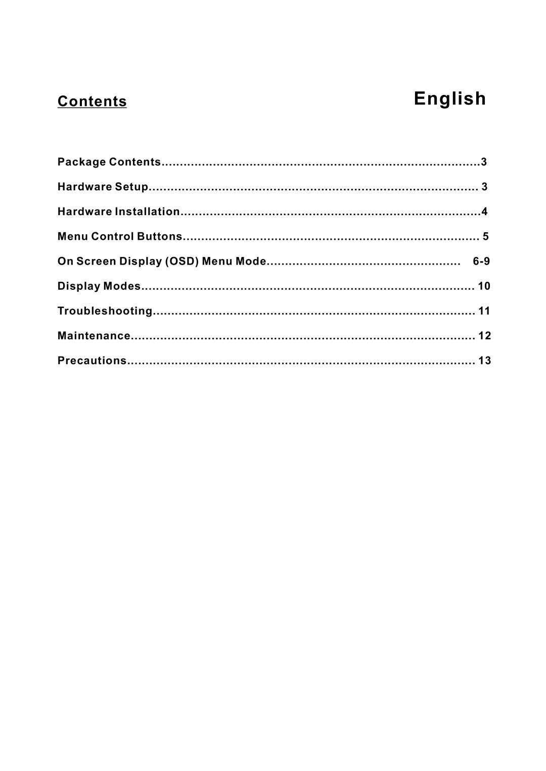 Sylvania SCM1901, SCM2201, SCM2401, SCM2001 user manual English, Contents 