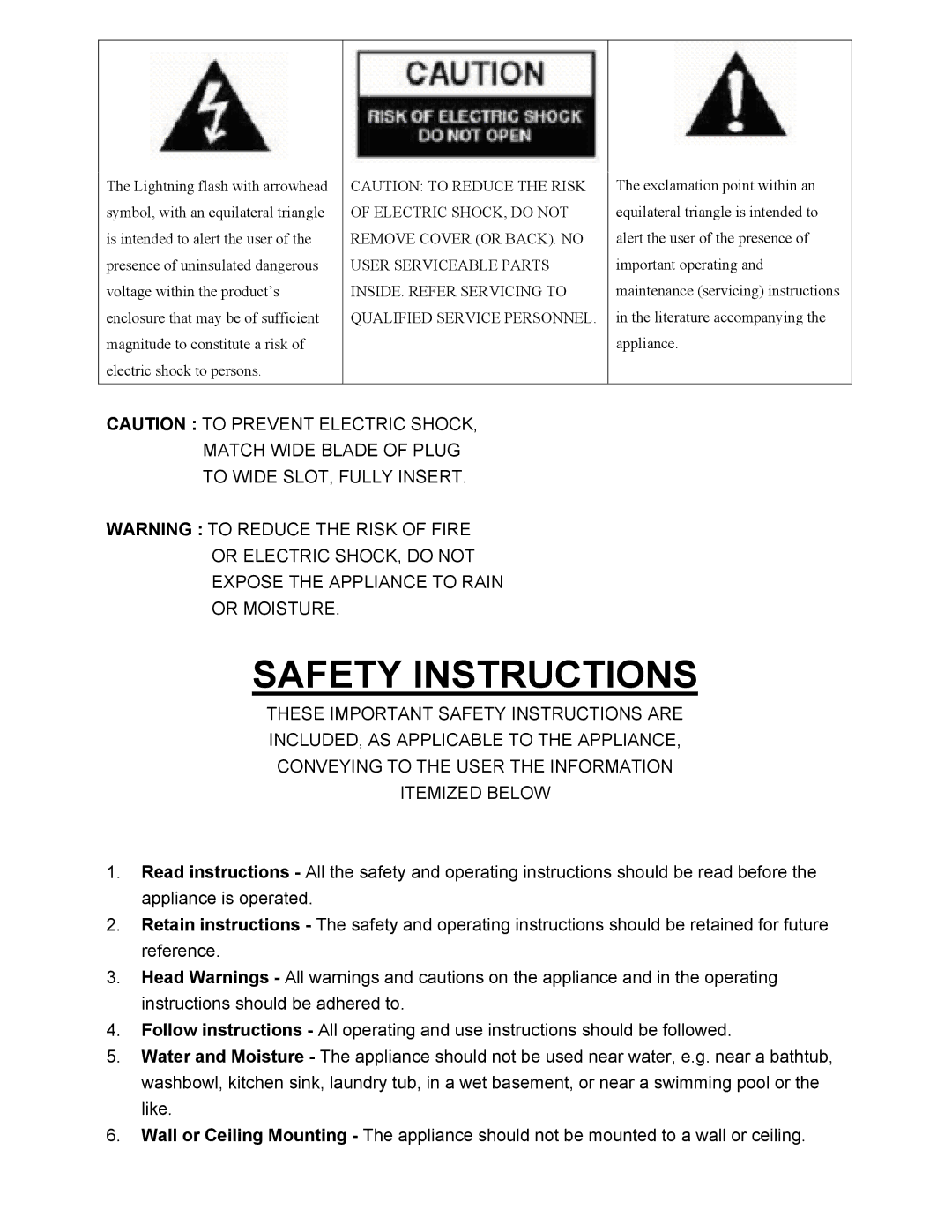 Sylvania SCR1276 manual Safety Instructions 