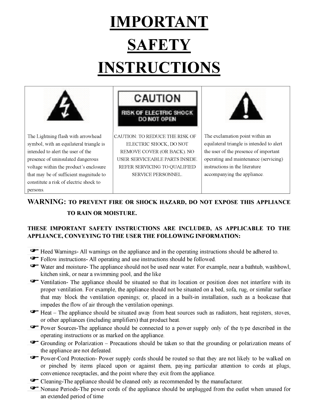 Sylvania SCR2608 operating instructions Safety Instructions 