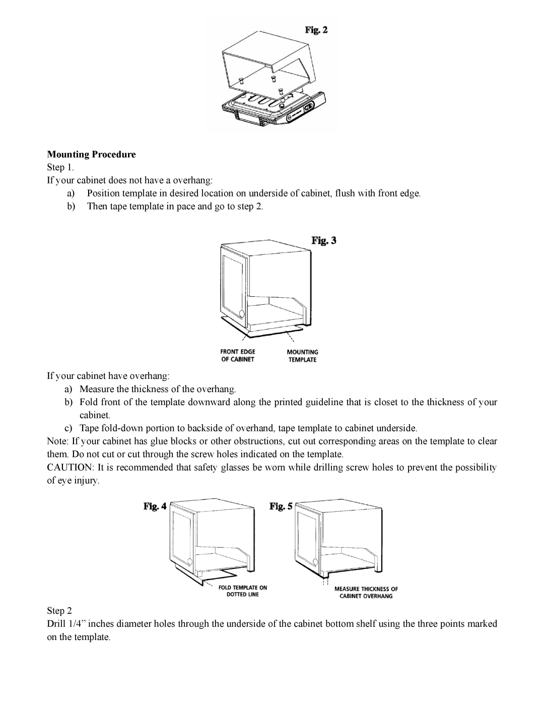 Sylvania SCR2608 operating instructions Mounting Procedure 