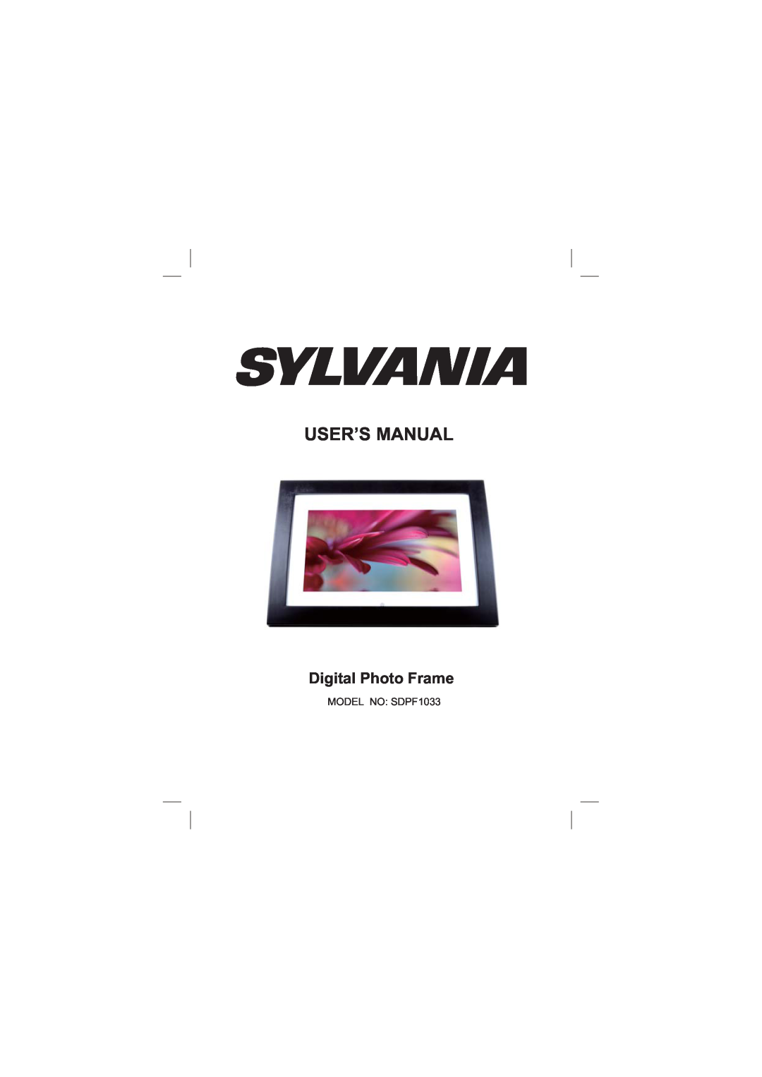 Sylvania SDPF1033 user manual User’S Manual, Digital Photo Frame 