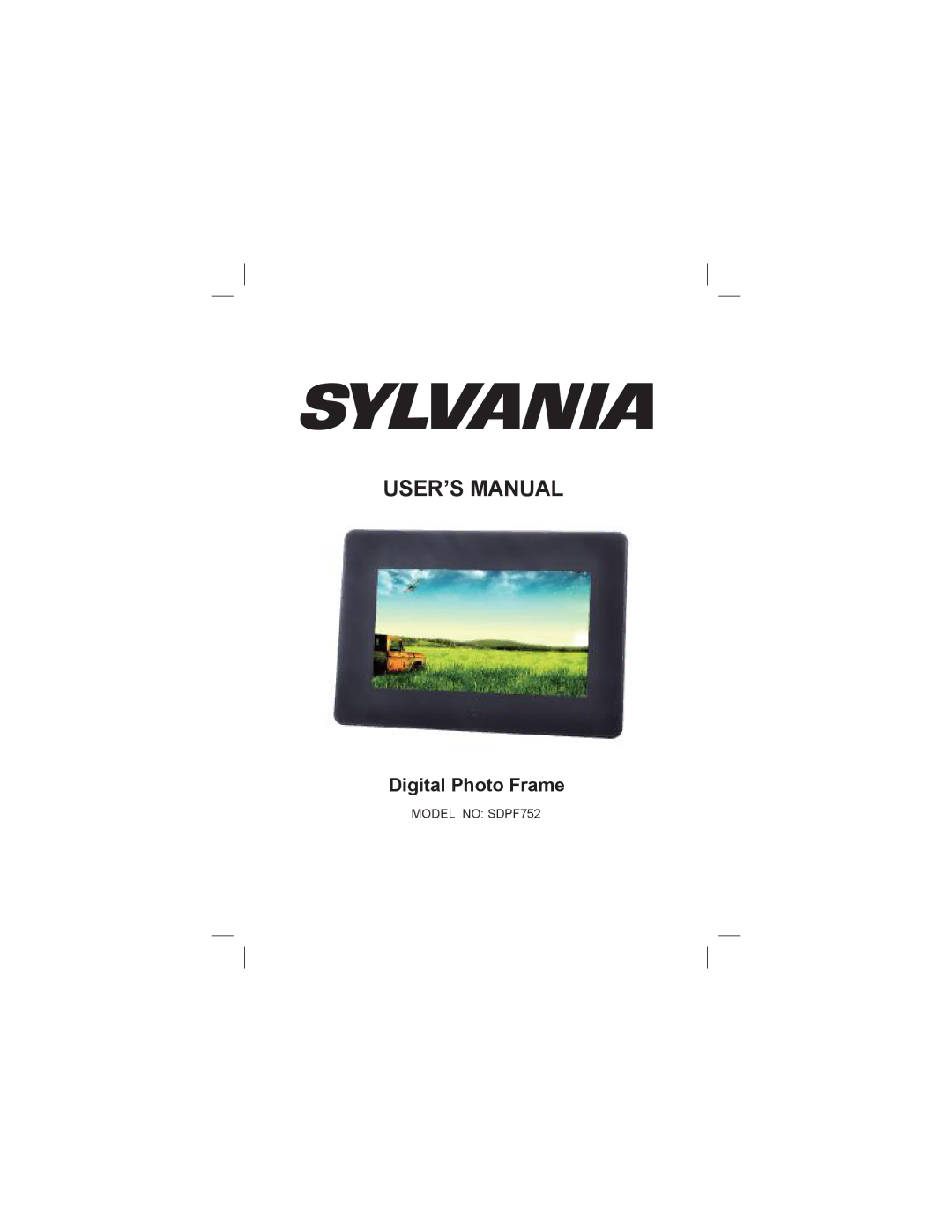 Sylvania SDPF752 user manual USER’S Manual 