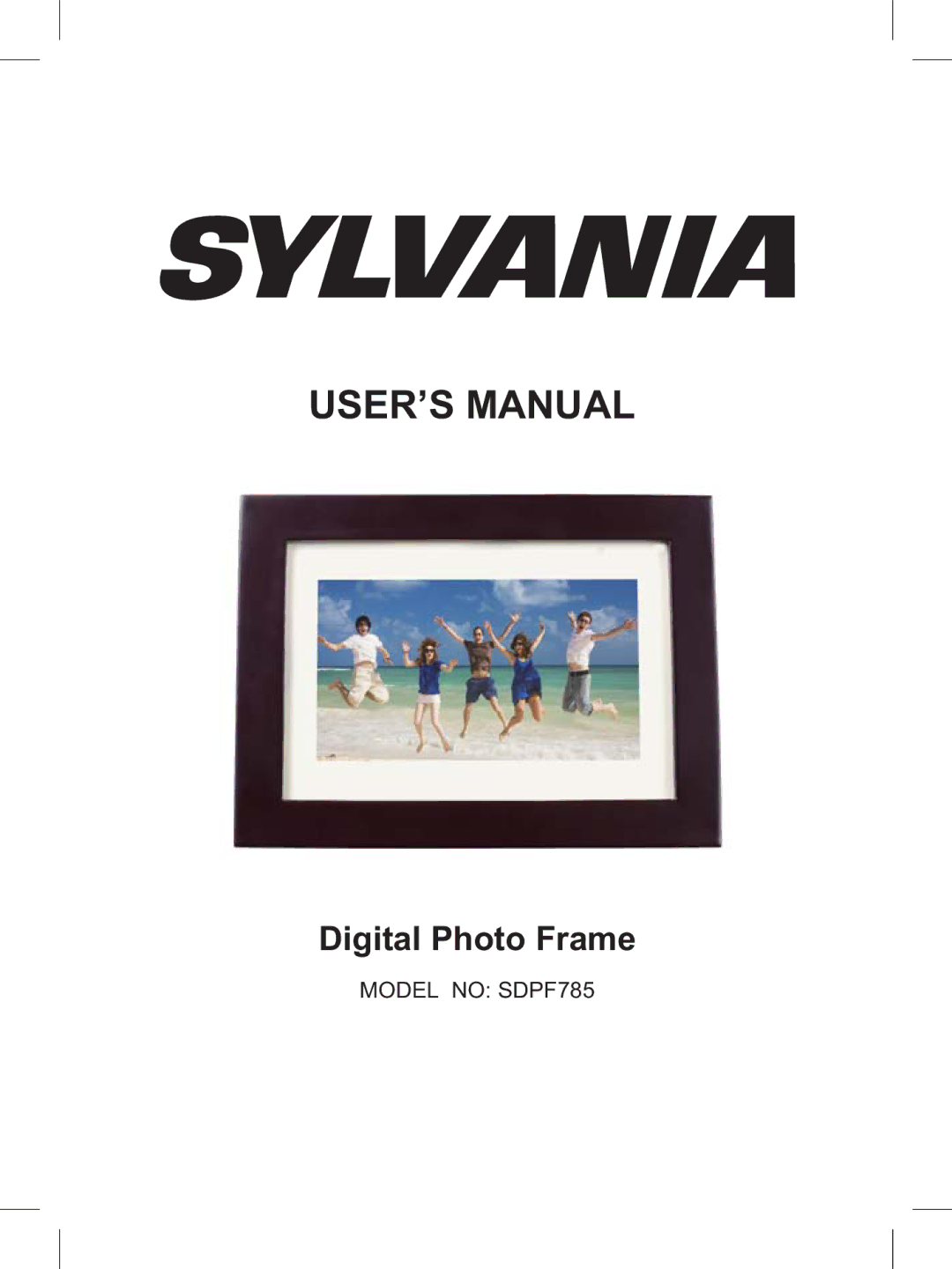 Sylvania SDPF785 user manual USER’S Manual 