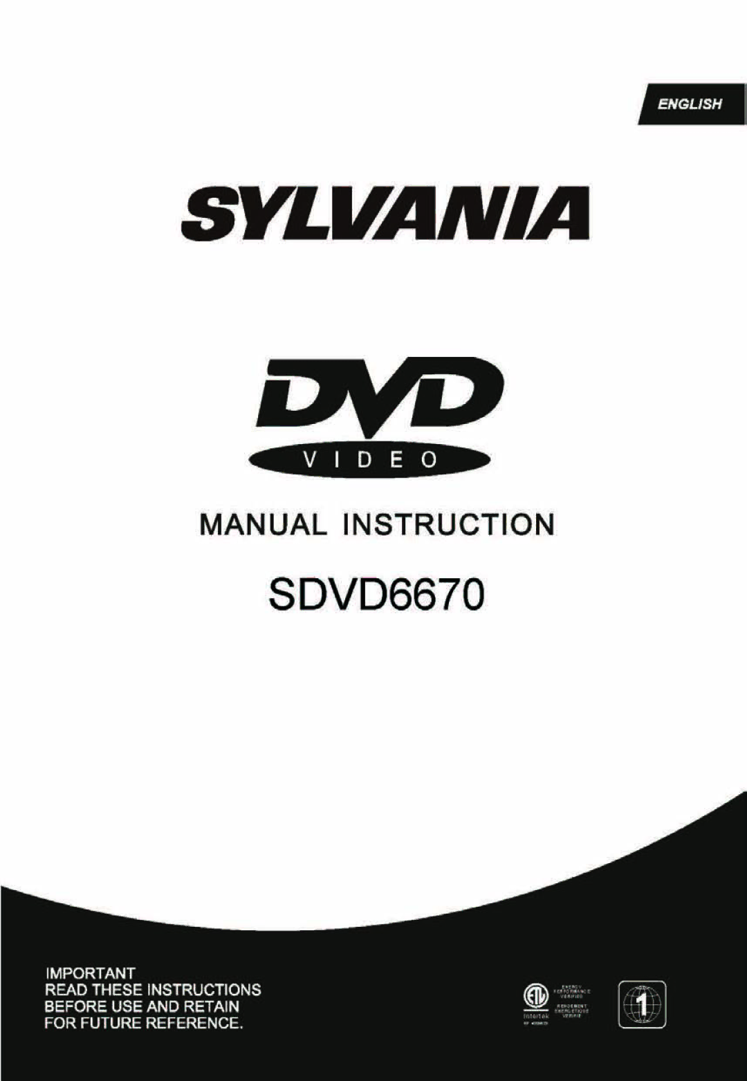 Sylvania SDVD6670 manual 