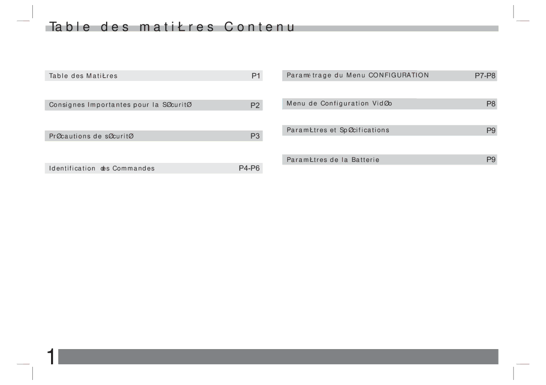 Sylvania SDVD7024 user manual Table des matières Contenu 