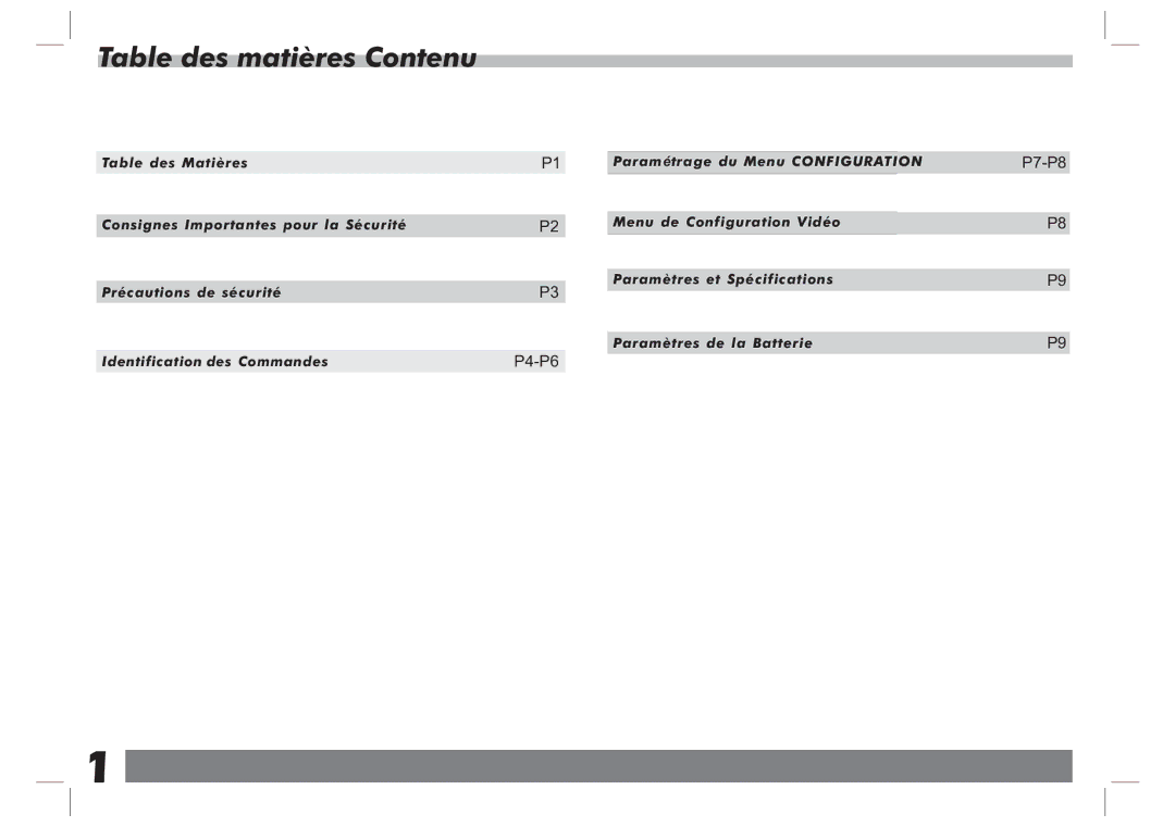 Sylvania SDVD9020 user manual Table des matières Contenu 