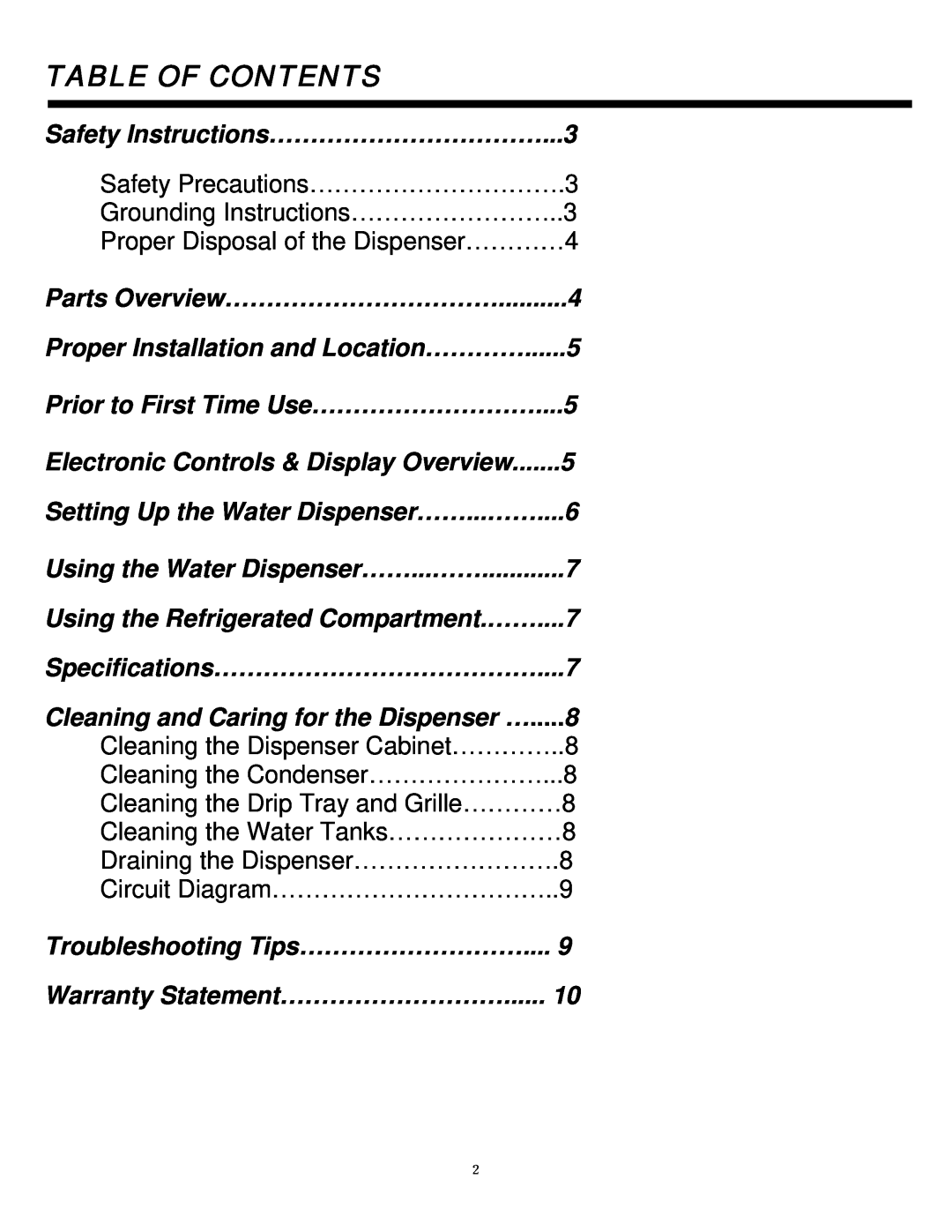 Sylvania SE80092 instruction manual Table Of Contents 