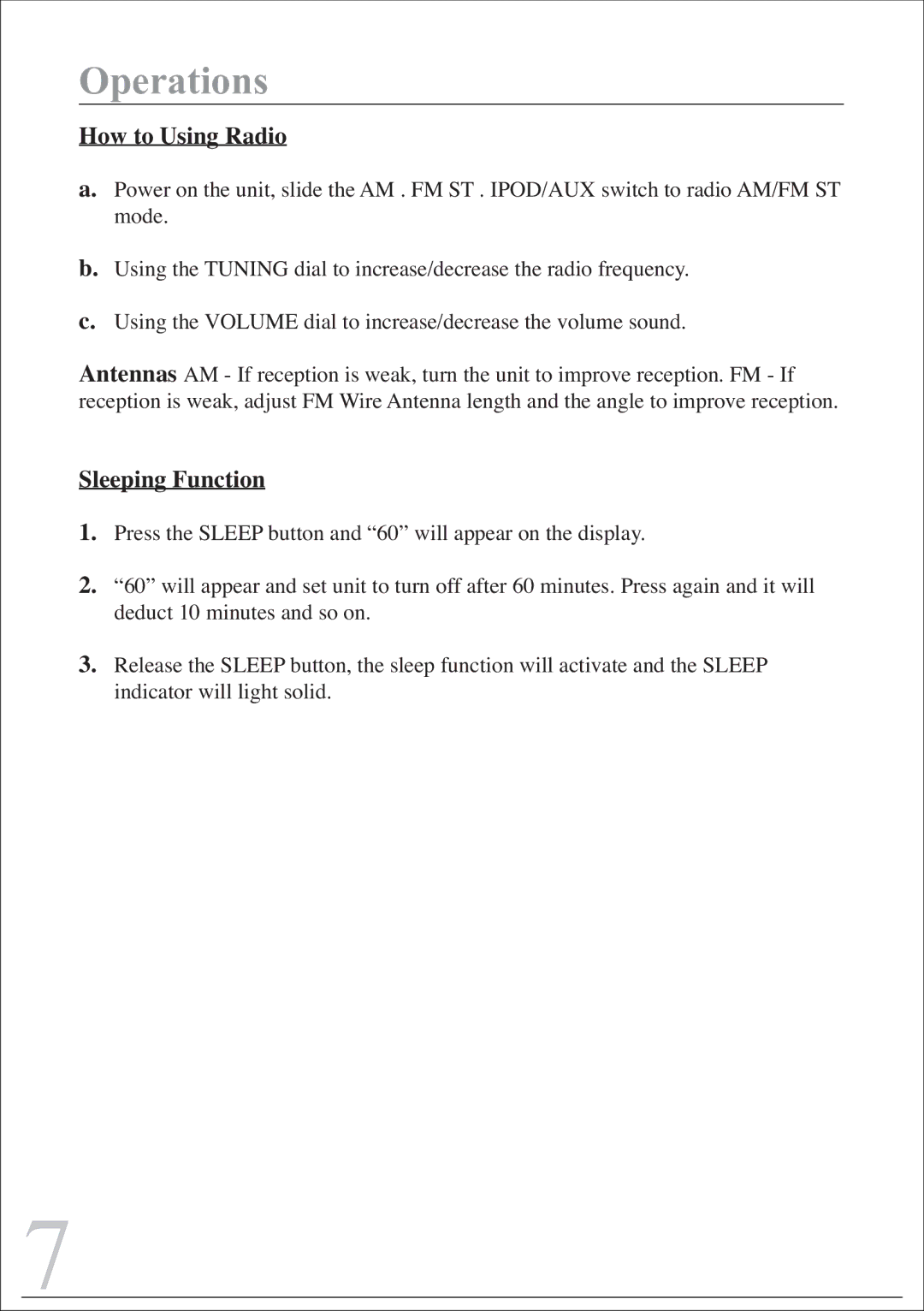 Sylvania SIP215 instruction manual How to Using Radio 