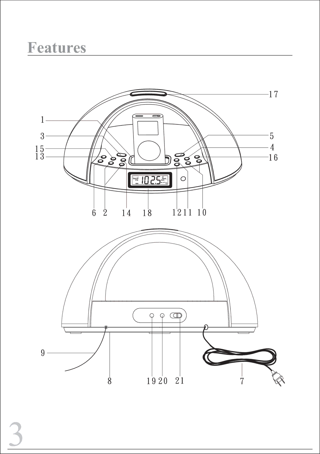 Sylvania SIP220 instruction manual Features 