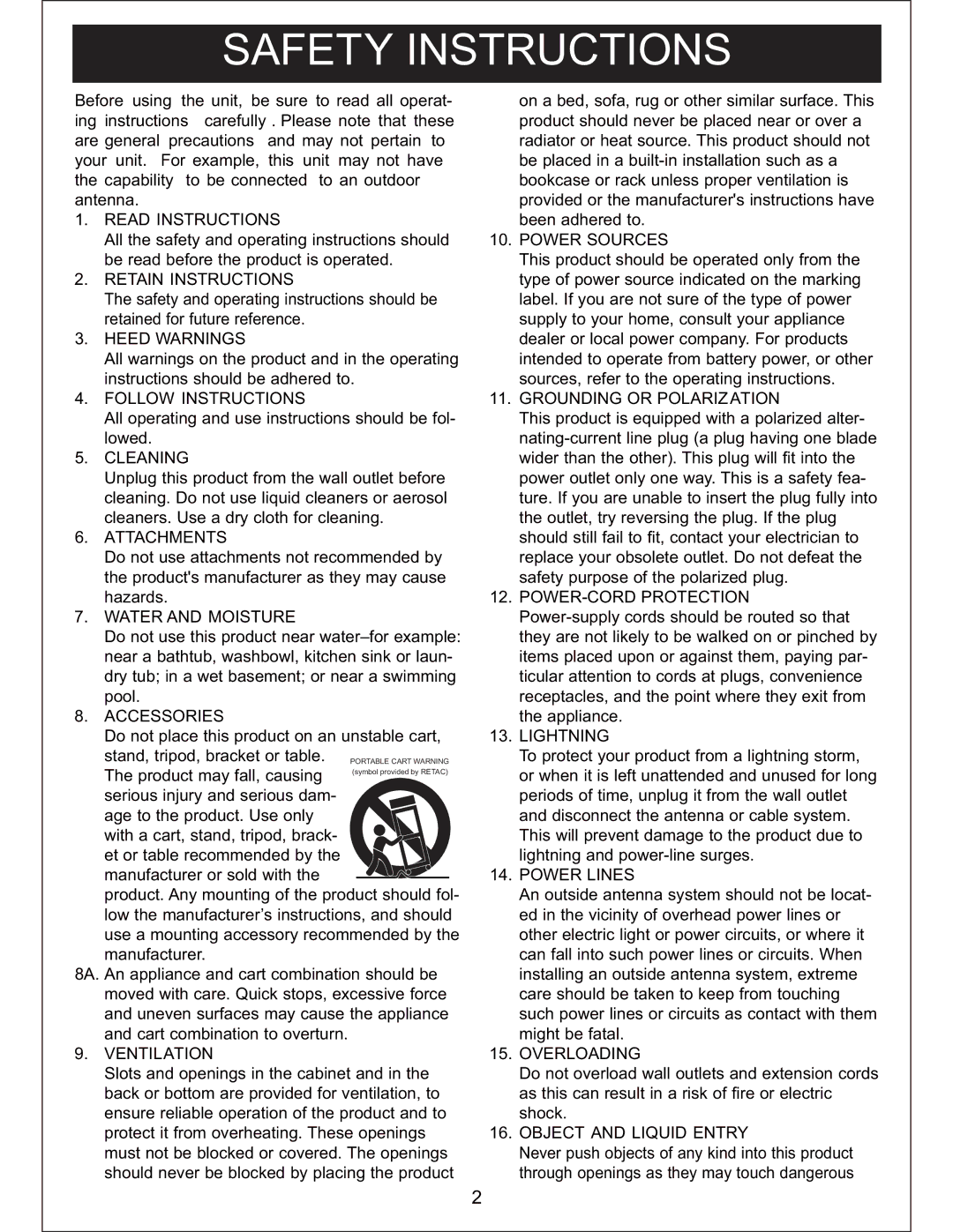 Sylvania SIP3019 instruction manual Read Instructions 