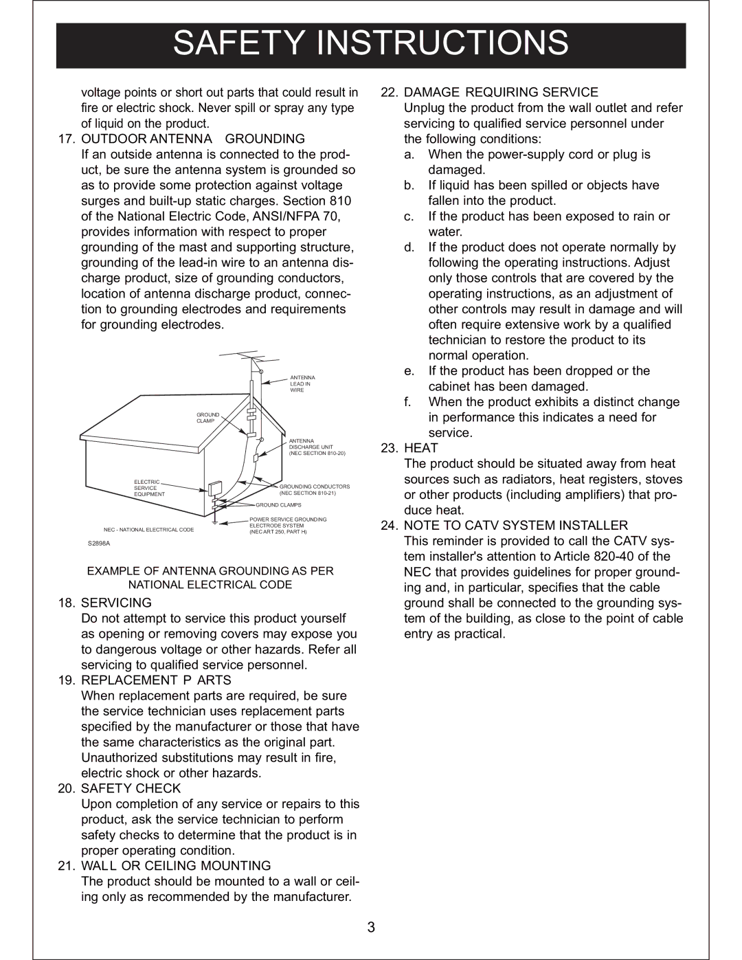 Sylvania SIP3019 instruction manual Wall or Ceiling Mounting 