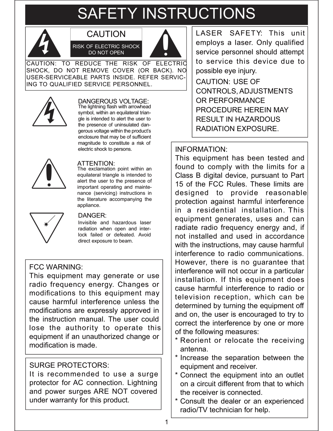 Sylvania SIP3019 instruction manual Safety Instructions 