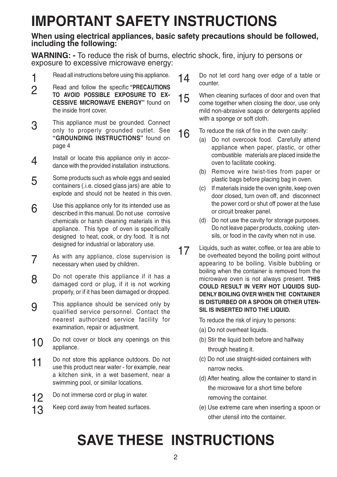 Sylvania SM81015 instruction manual Important Safety Instructions 