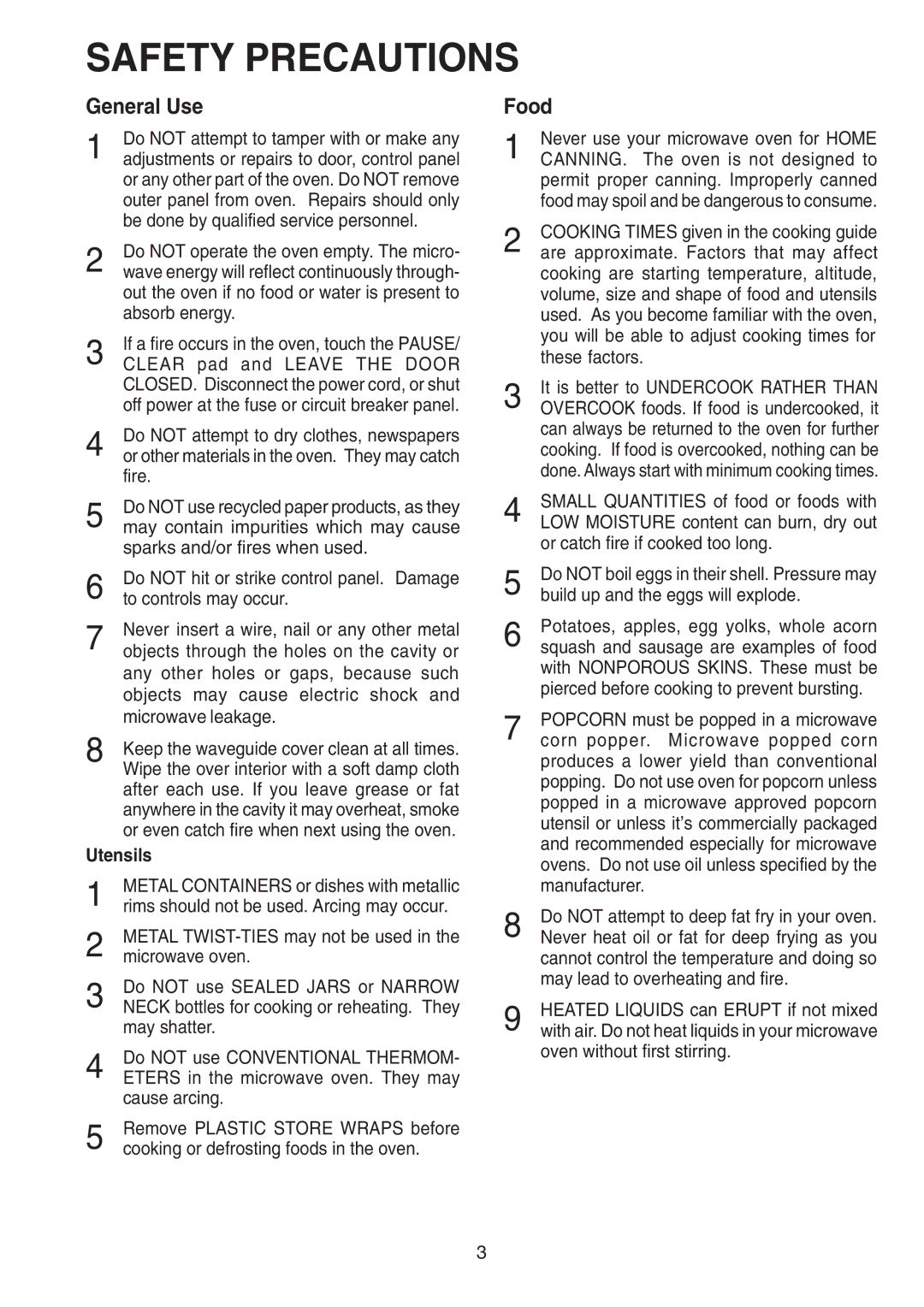 Sylvania SM81015 instruction manual Safety Precautions 