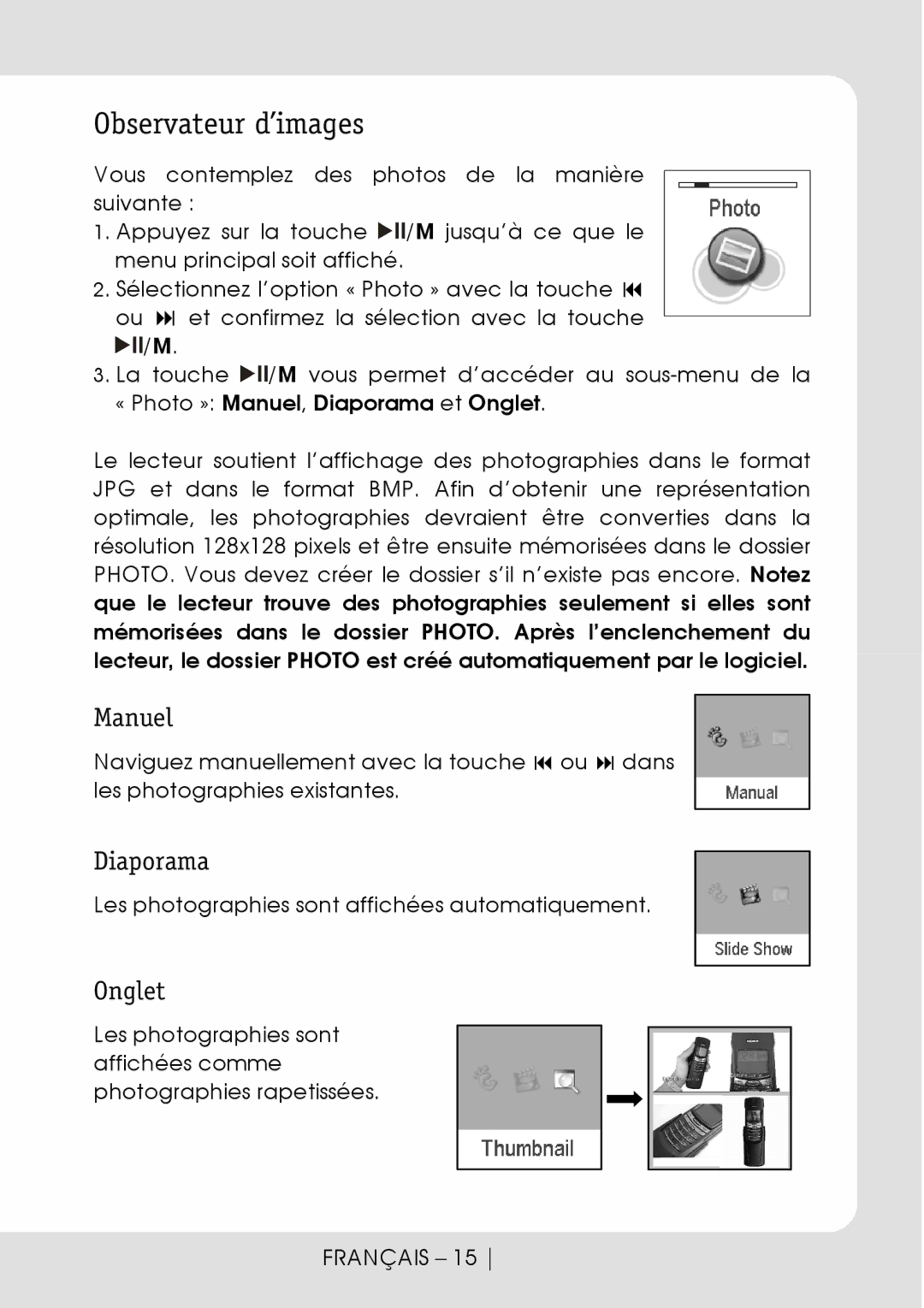 Sylvania SMPK1066 user manual Observateur d’images 