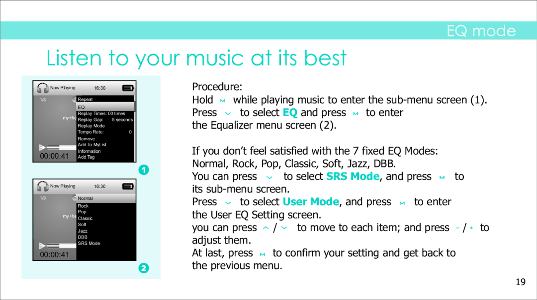 Sylvania SMPK2242 manual Listen to your music at its best 