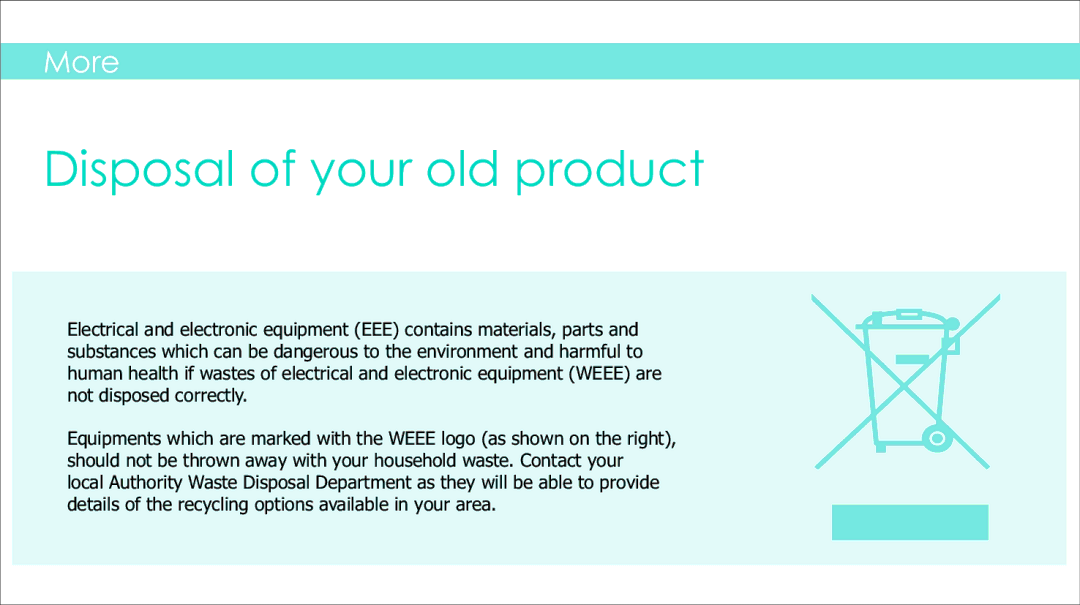 Sylvania SMPK2242 manual Disposal of your old product 