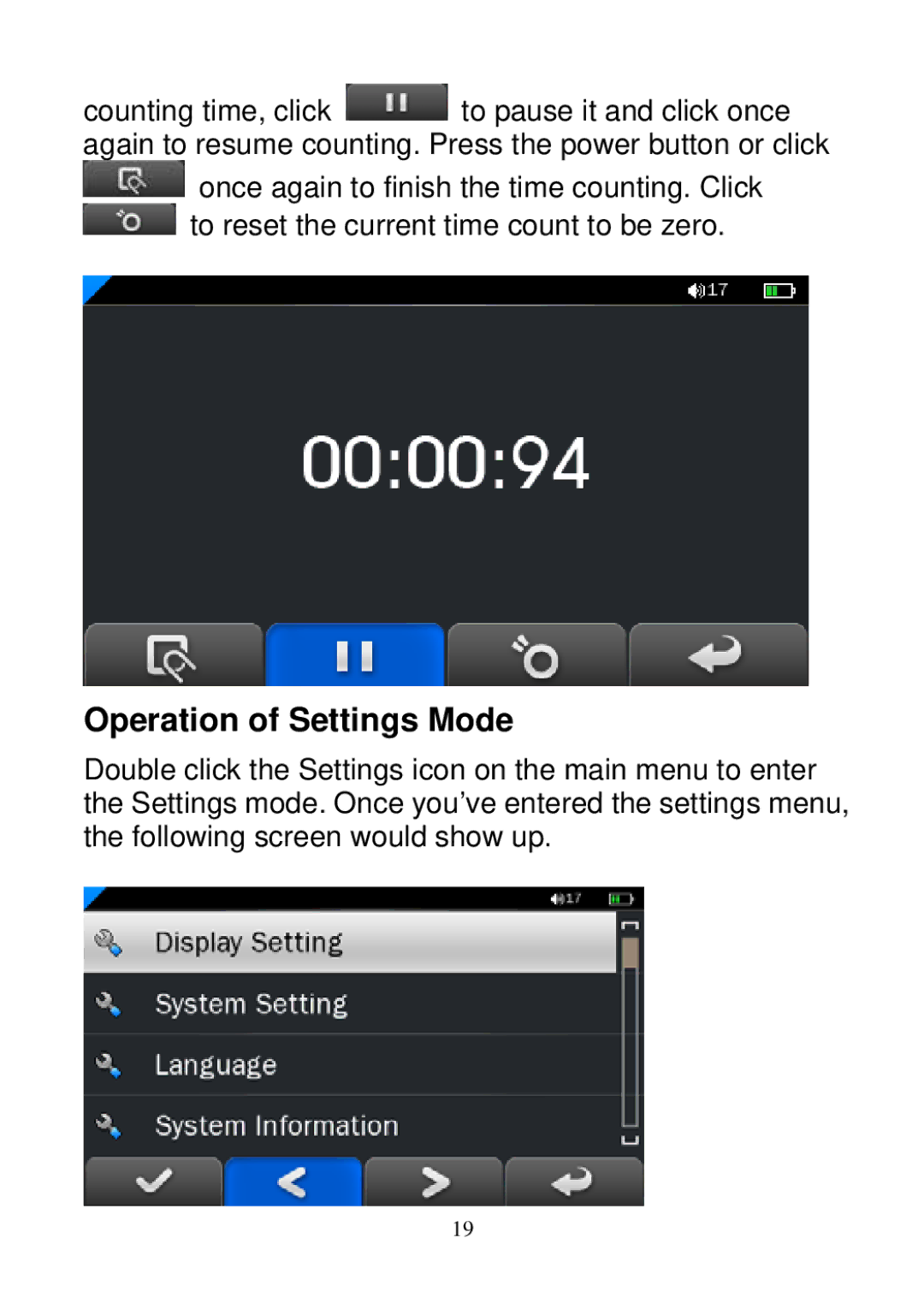 Sylvania SMPK3604 user manual Operation of Settings Mode 