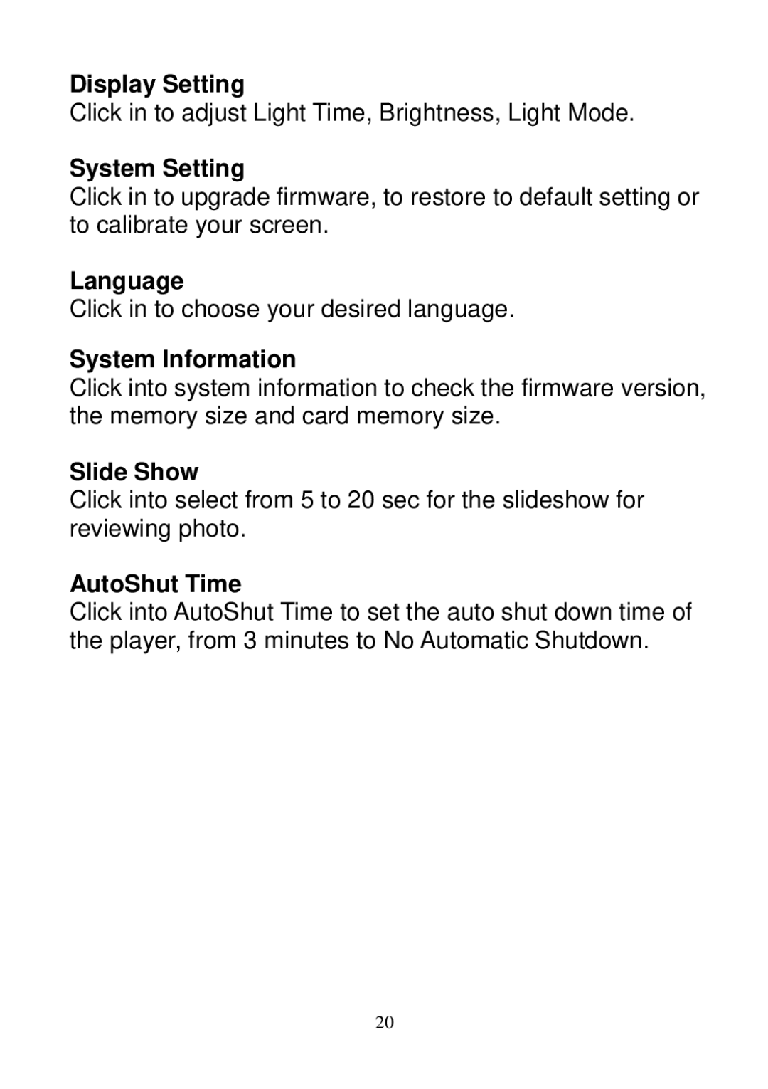 Sylvania SMPK3608 user manual Display Setting 