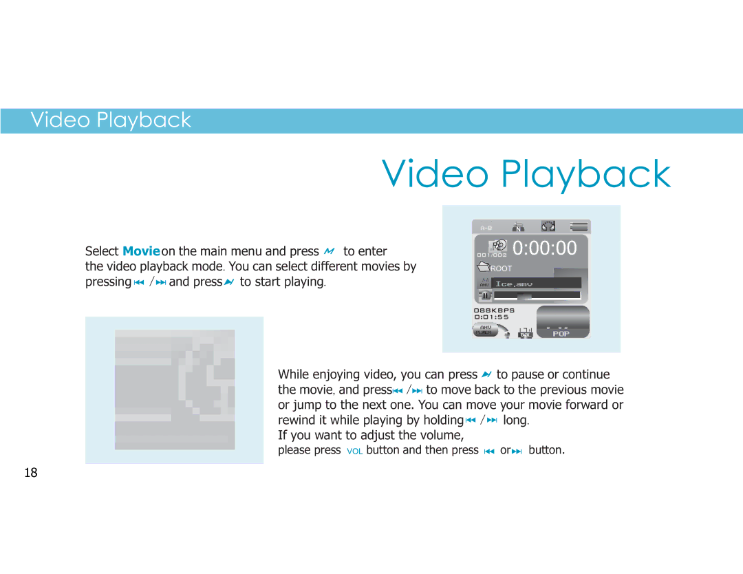 Sylvania SMPK4049 manual Video Playback 