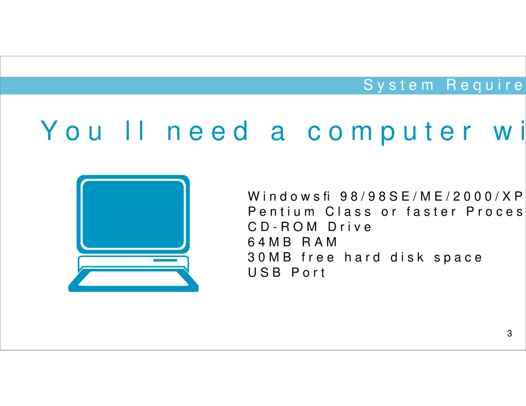 Sylvania SMPK4049 manual You’ll need a computer with 