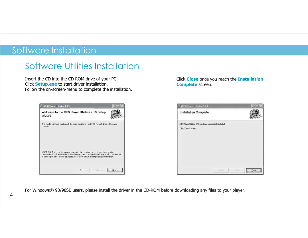 Sylvania SMPK4049 manual Software Installation 